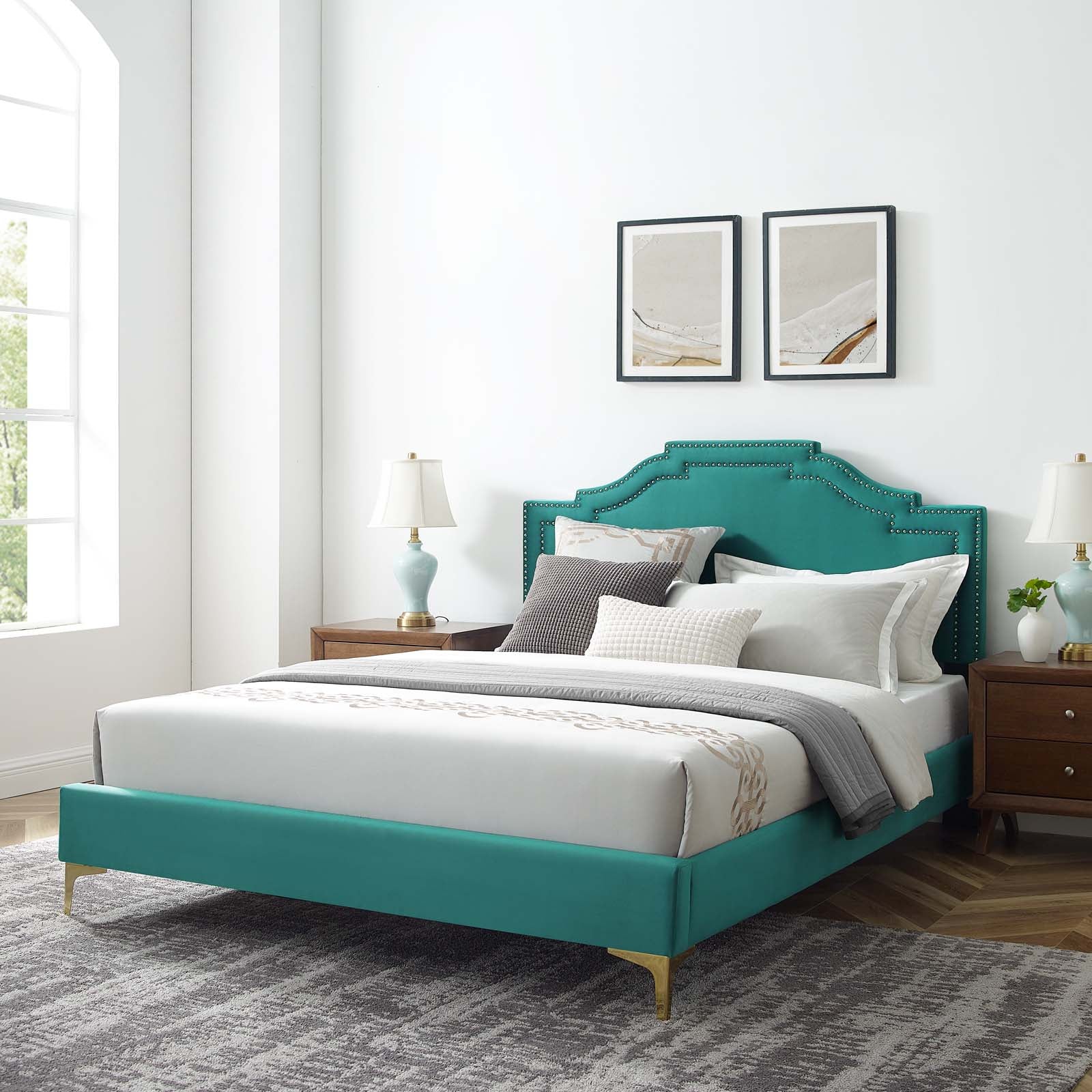 Adelaide Performance Velvet King Platform Bed By Modway - MOD-6862 - Image 91