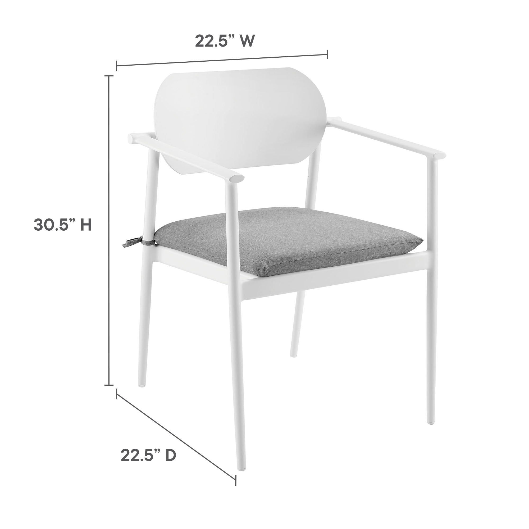 Aeris Stackable Outdoor Patio Aluminum Dining Armchair Set of 2 by Modway - Image 13