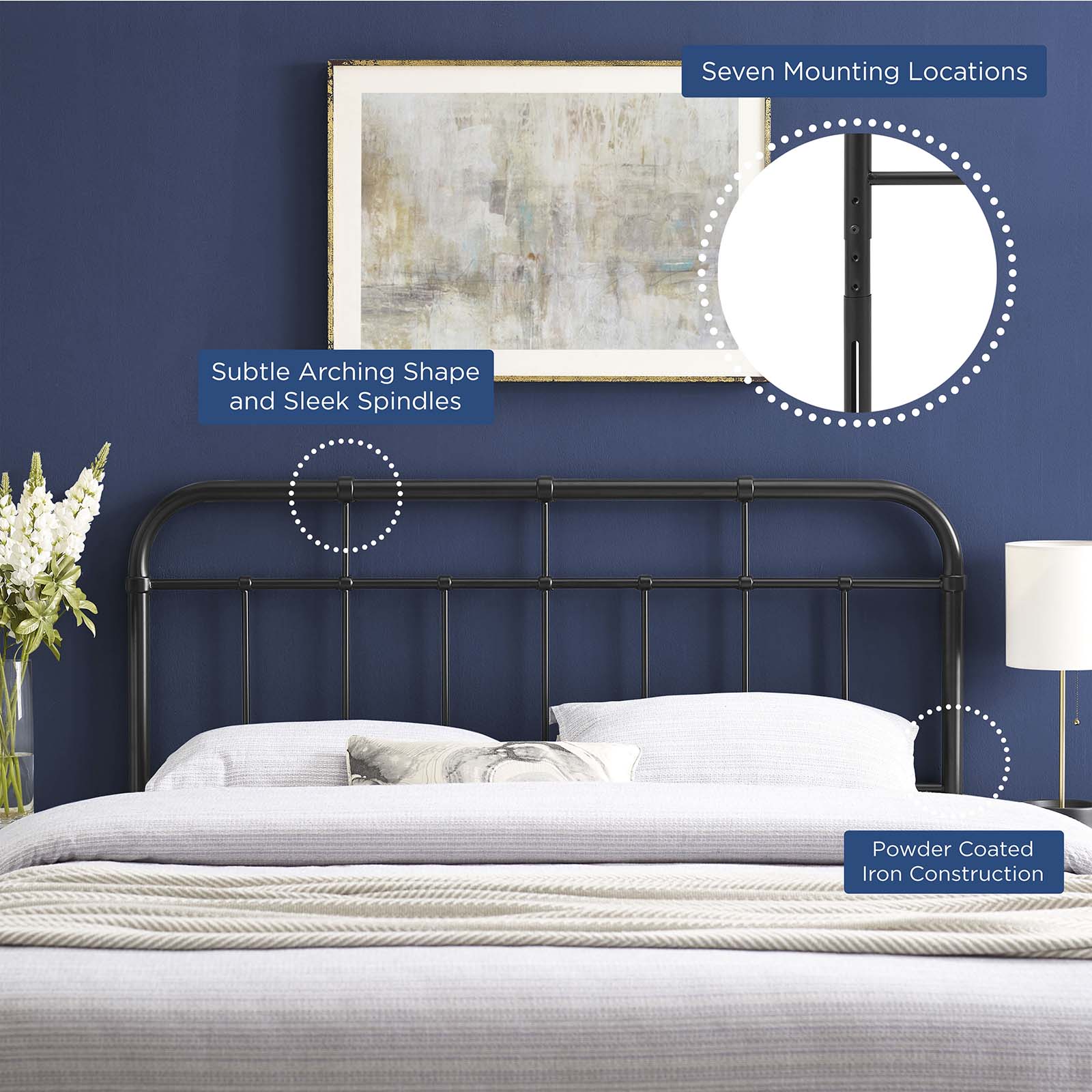 Alessia Twin Metal Headboard By Modway - MOD-6160 - Image 6