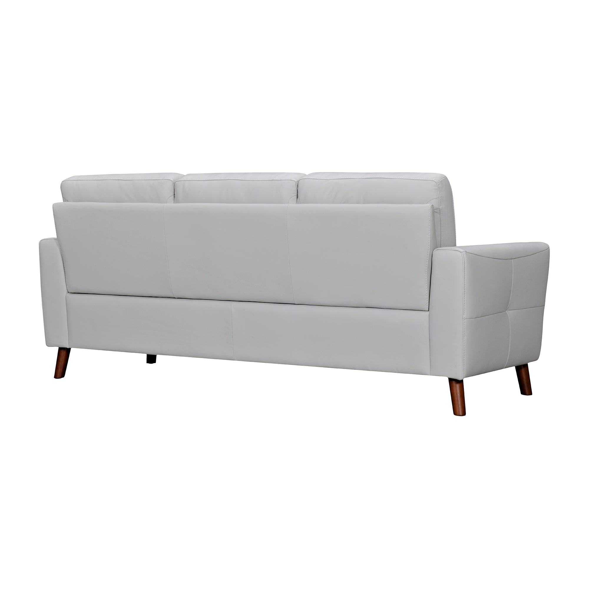 Almafi 82" Dove Gray Leather Sofa By Armen Living - Image 4