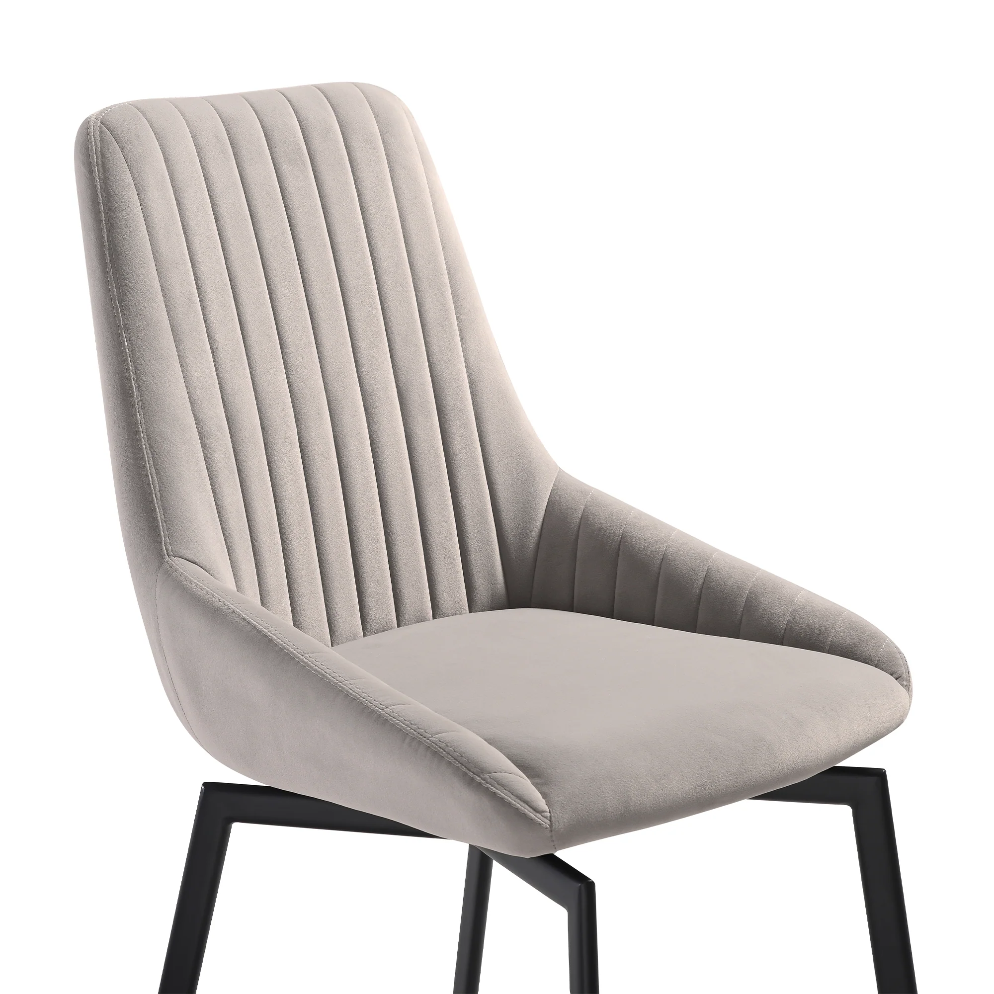 Alora Susie Extendable 7 Piece Dining Set with Gray Fabric Chairs By Armen Living - Image 7
