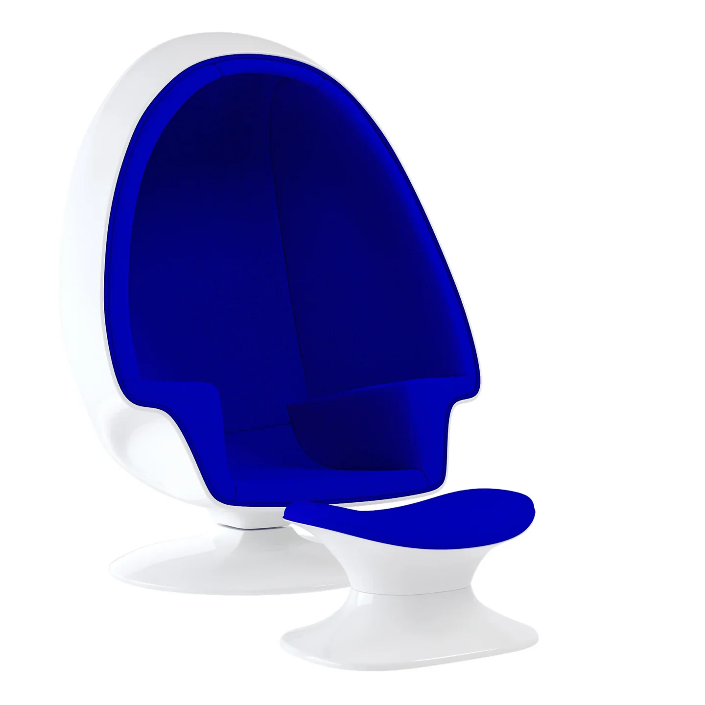 Alpha Egg Chair & Ottoman, Blue By World Modern Design