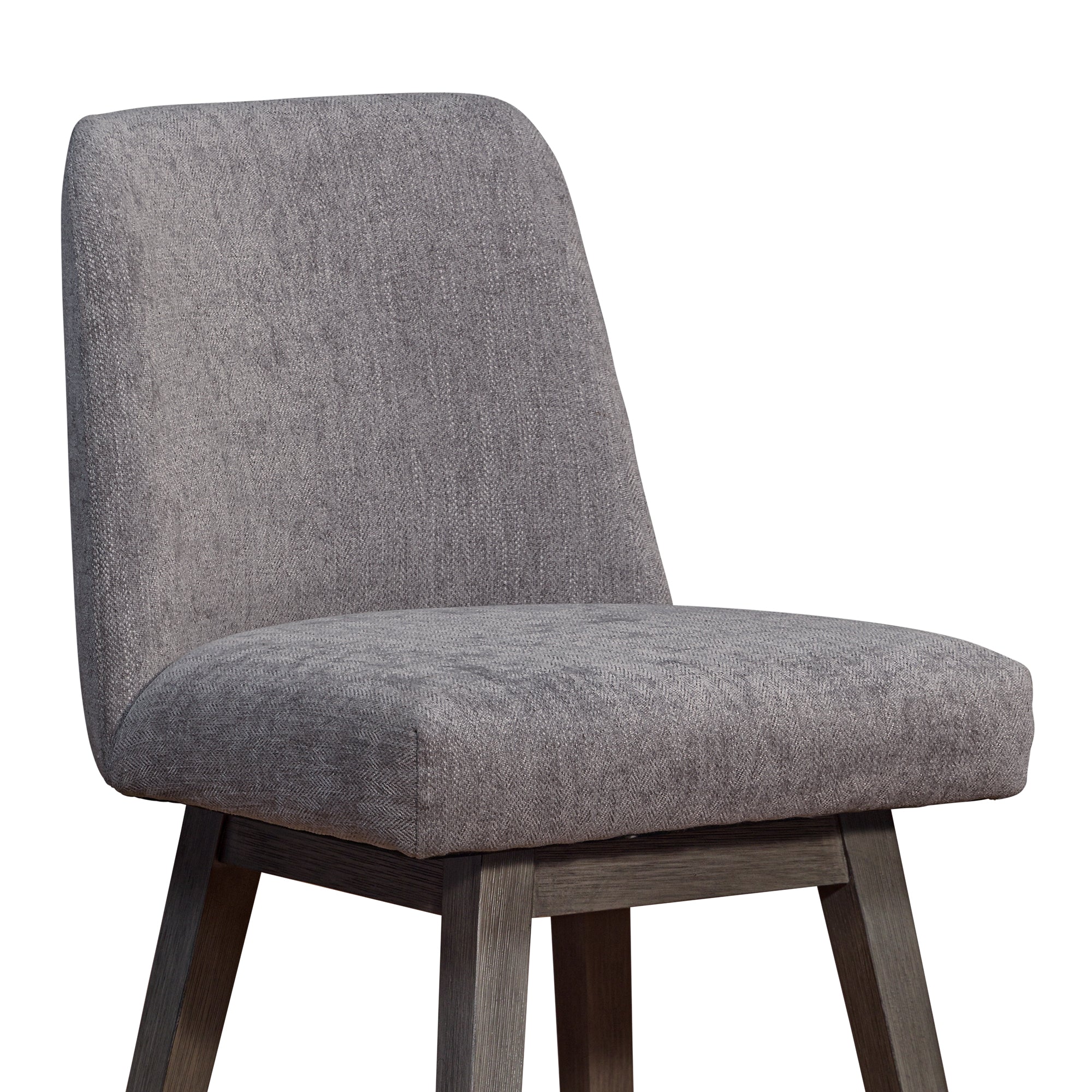 Amalie Swivel Counter Stool in Grey Oak Wood Finish with Mocha Fabric By Armen Living - Image 7