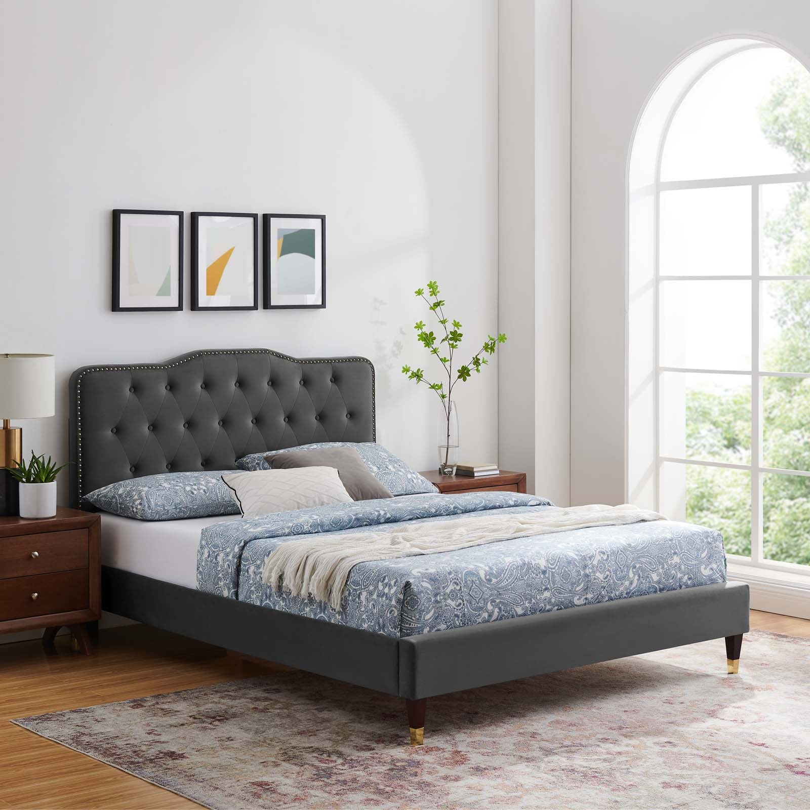 Amber Performance Velvet Twin Platform Bed By Modway - MOD-6779 - Image 8