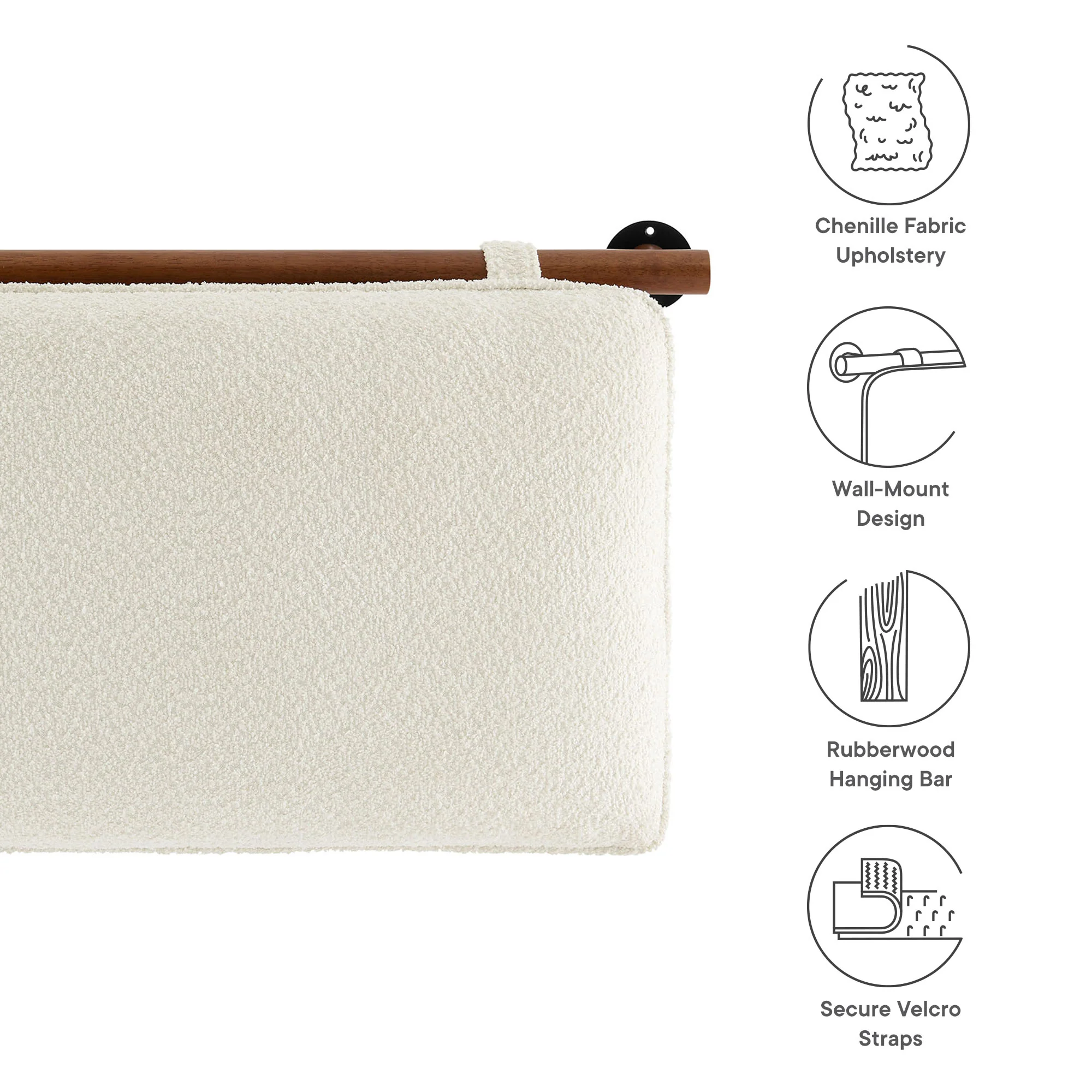 Anela Wall-Mounted Chenille Upholstered Full Headboard by Modway - Image 15