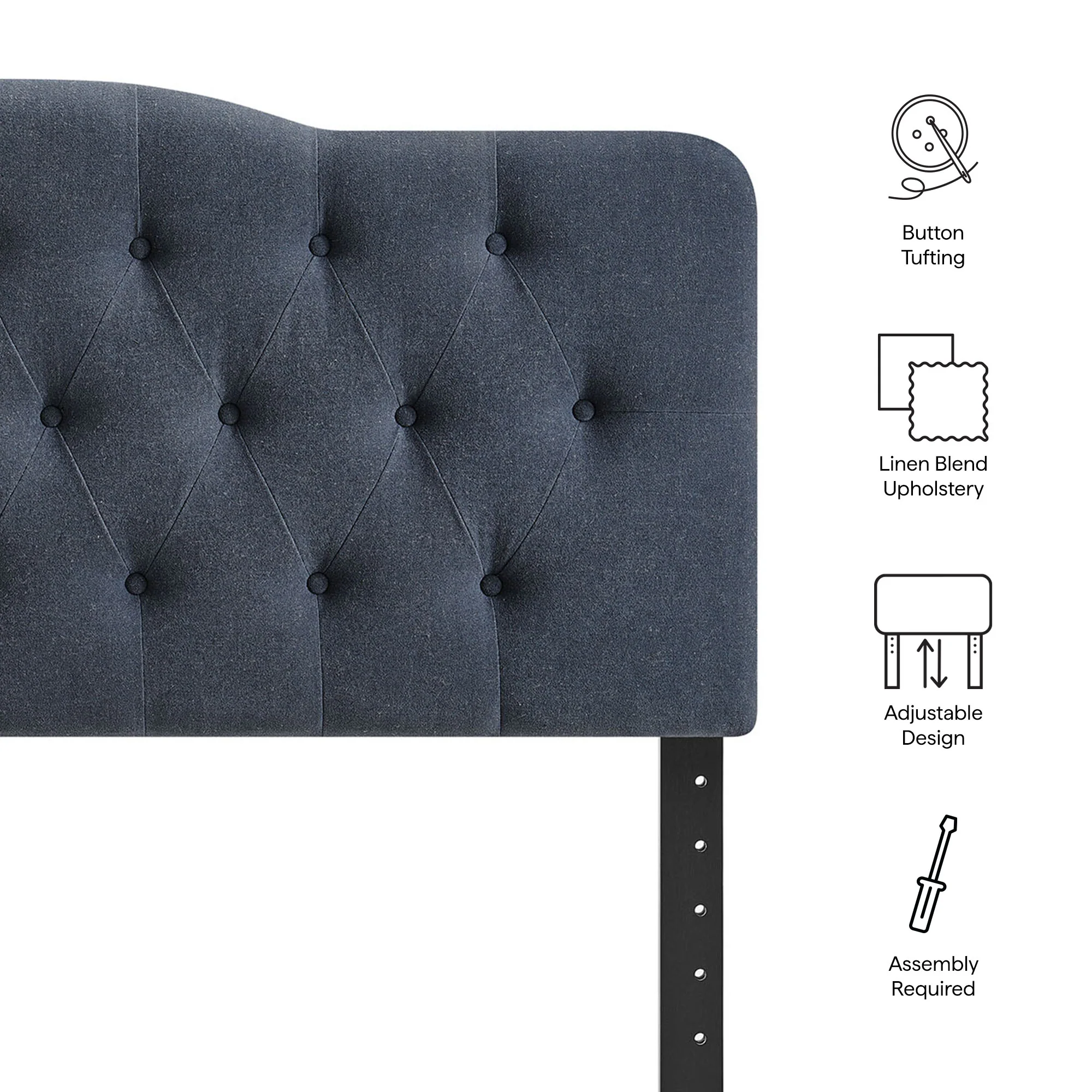 Annabel Premium Linen Blend Full Headboard by Modway - Image 23
