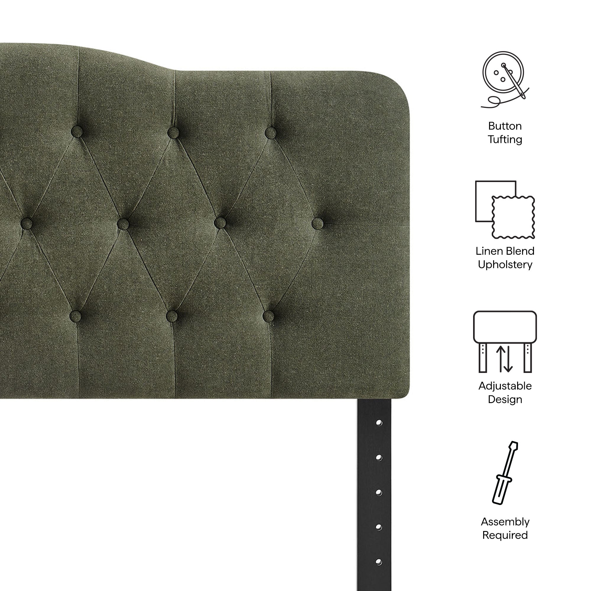 Annabel Premium Linen Blend Full Headboard by Modway - Image 39