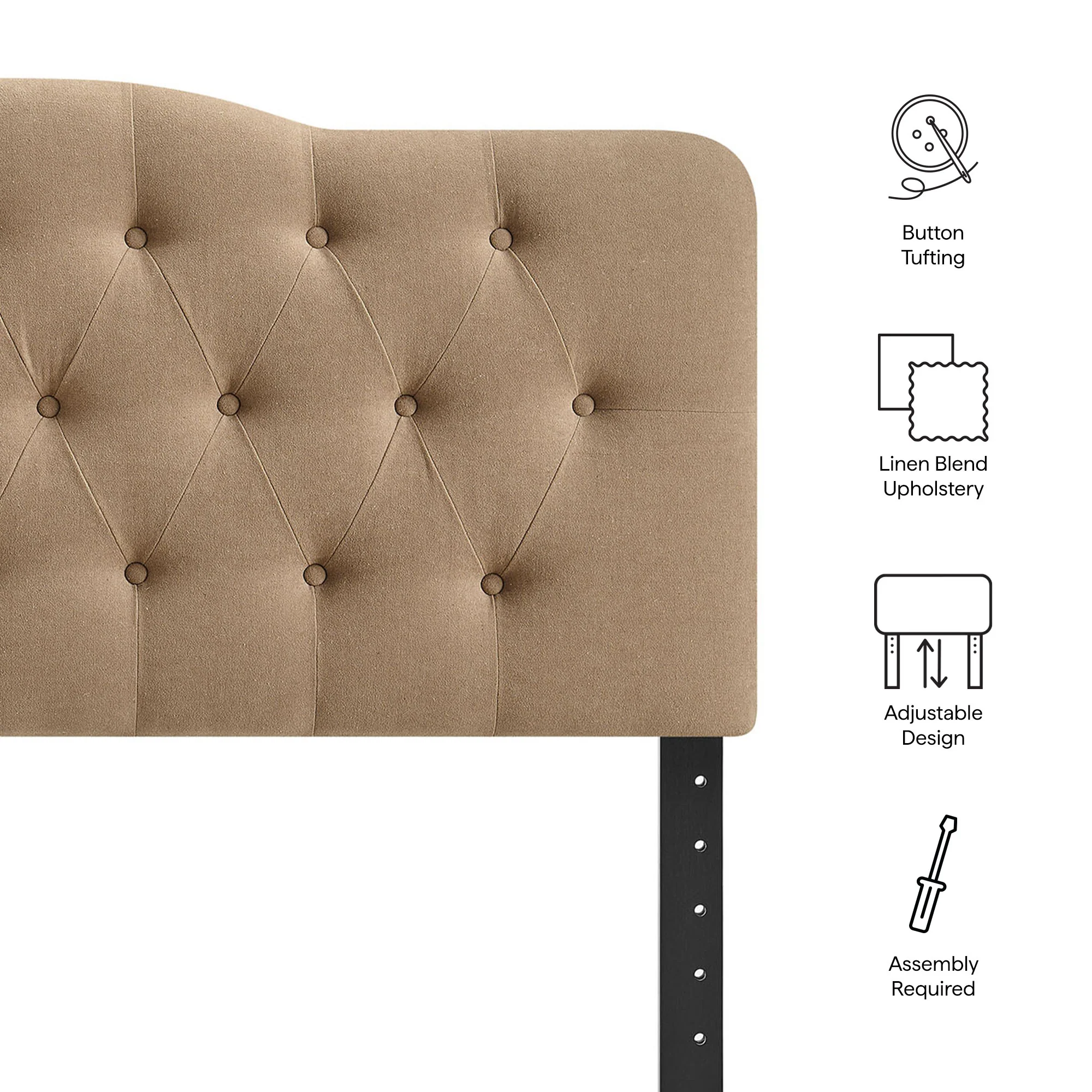 Annabel Premium Linen Blend King Headboard by Modway - Image 7