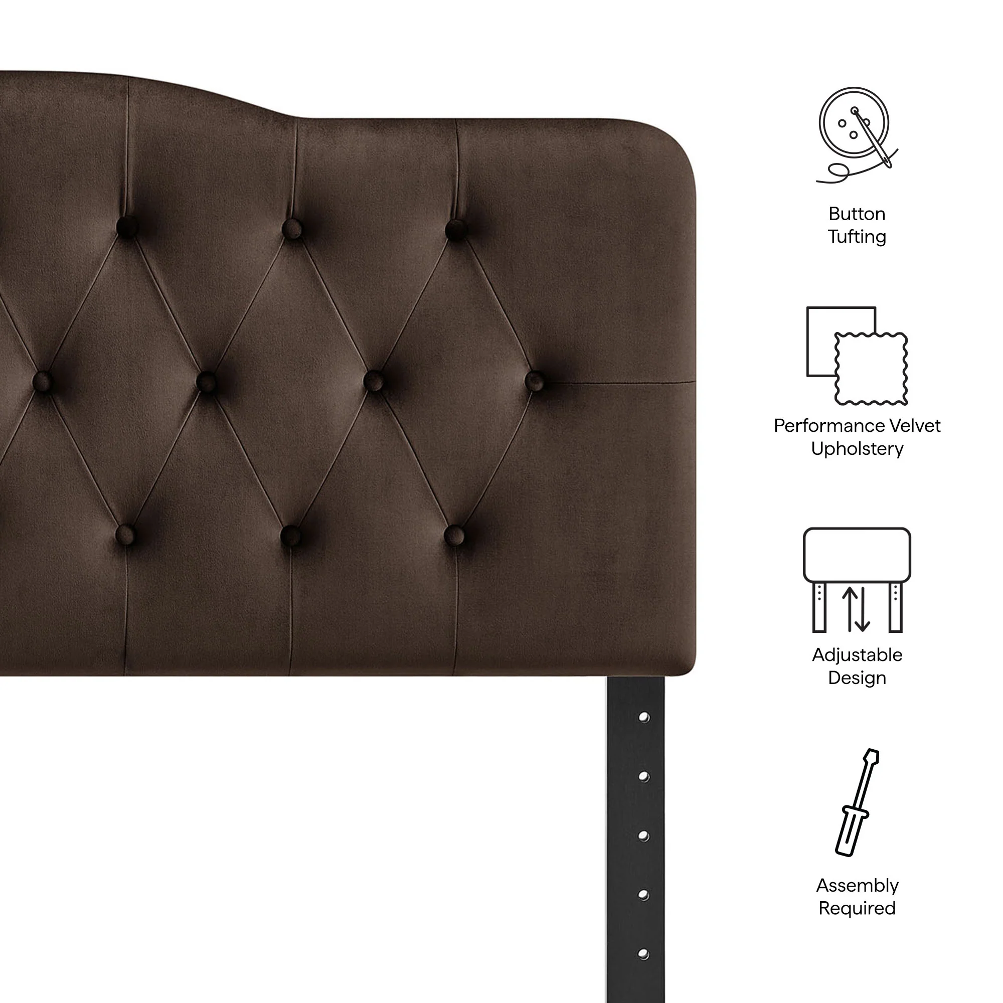 Annabel Stain-Resistant Performance Velvet Queen Headboard by Modway - Image 23