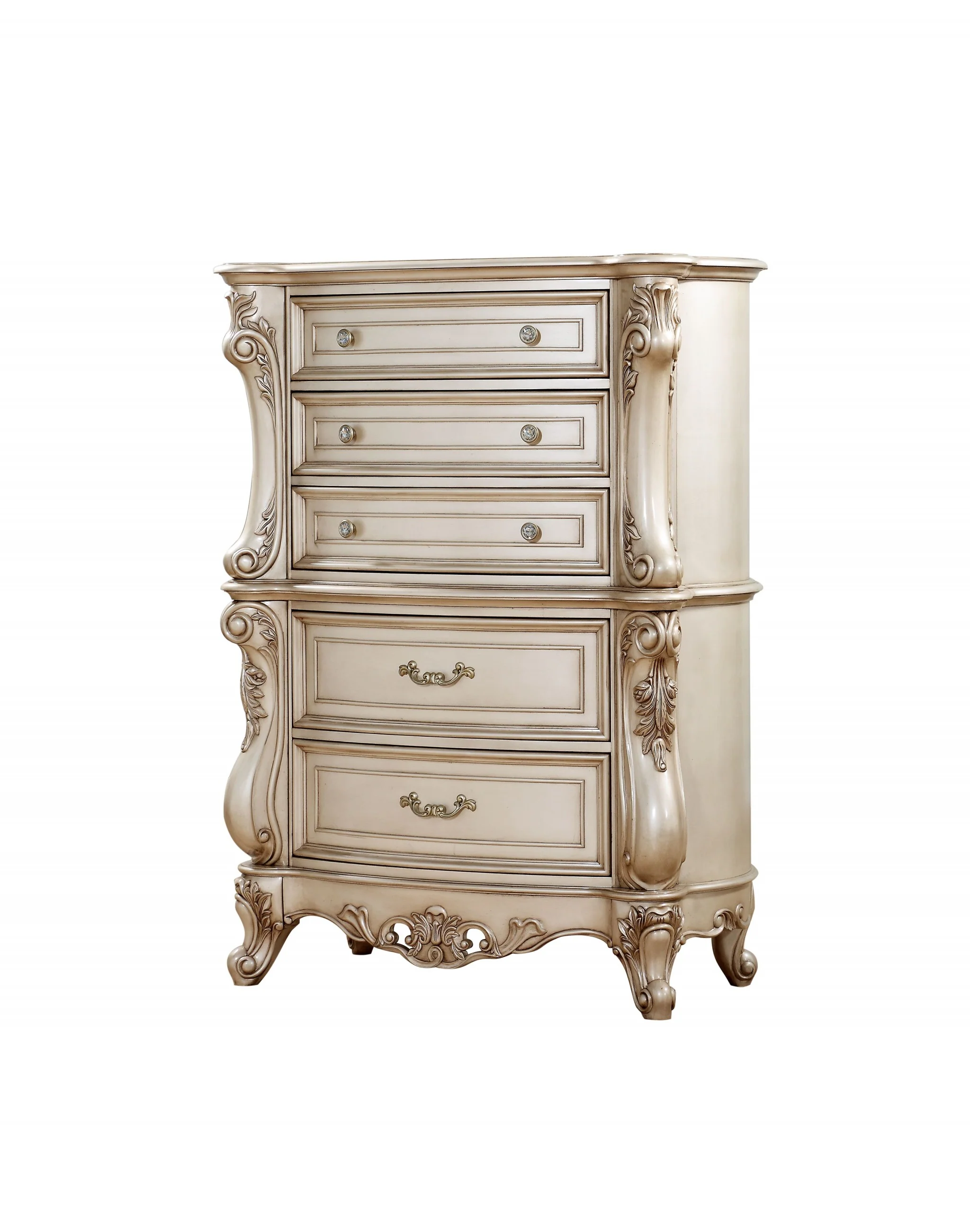 Antique White Wood Chest By Homeroots - 347177