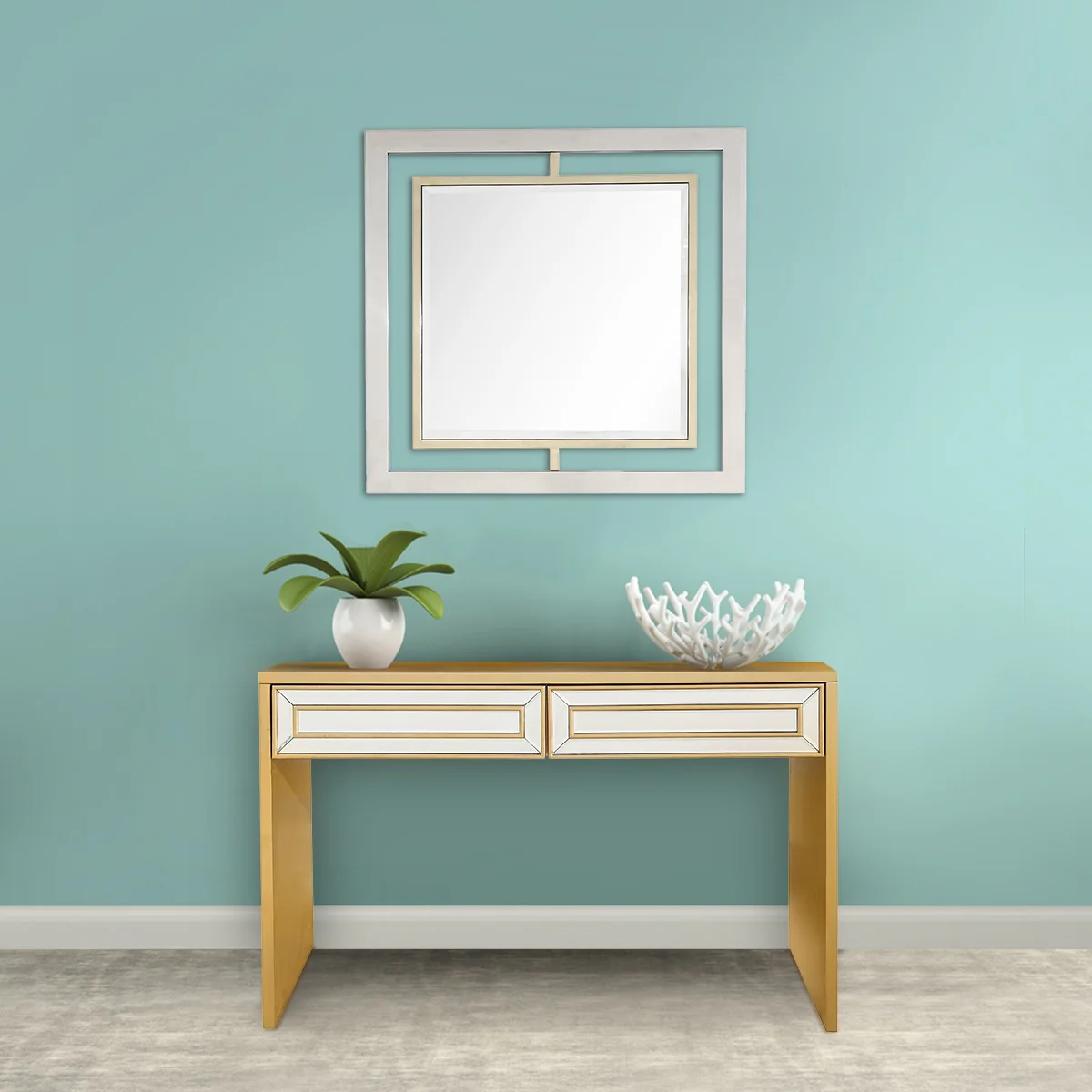 Antiqued Gold Finish Console Table By Homeroots - 396840 - Image 9