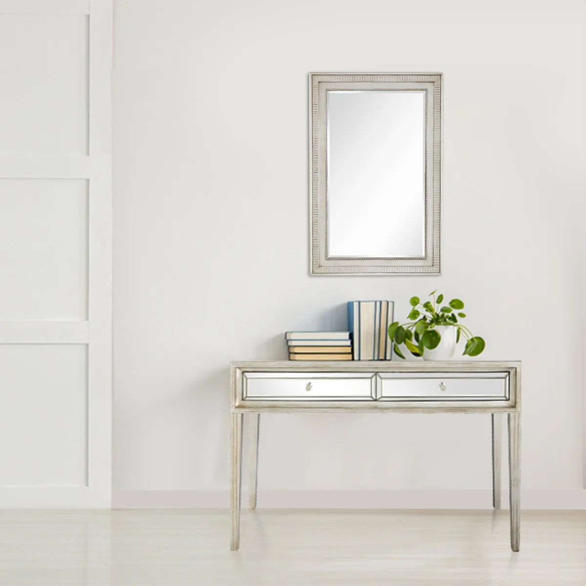 Antiqued Silver Finish Console Table By Homeroots - Image 8