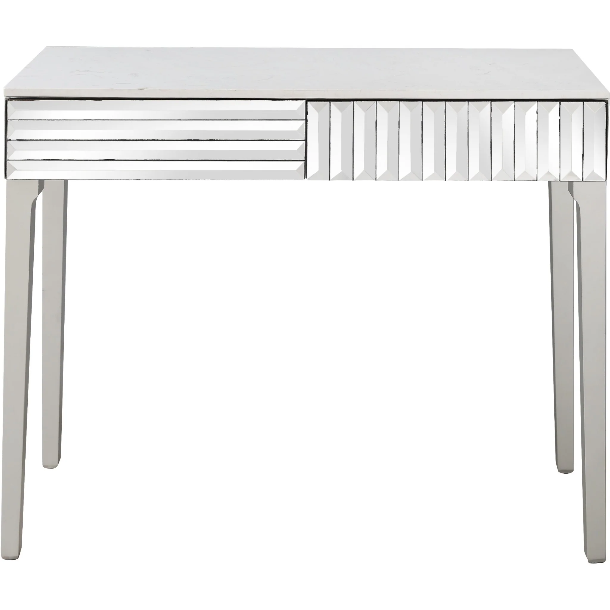 Antiqued Silver Finish Mirror Console Table By Homeroots