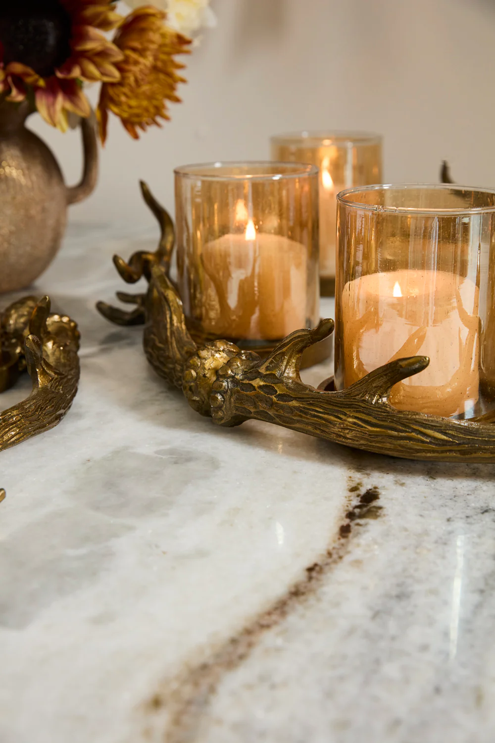 Antler Glow Candleholder By Accent Decor
