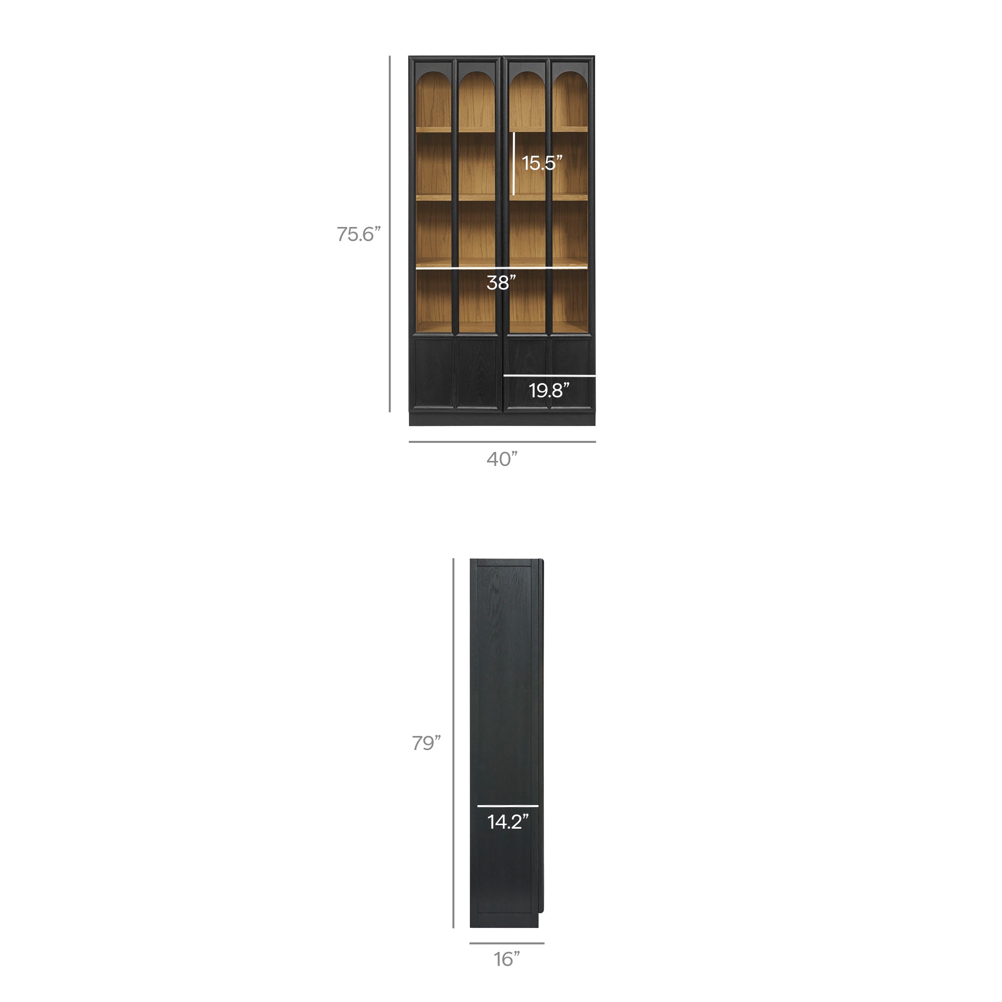 Anwen Solid Wood and Glass Display Cabinet by Modway - Image 10