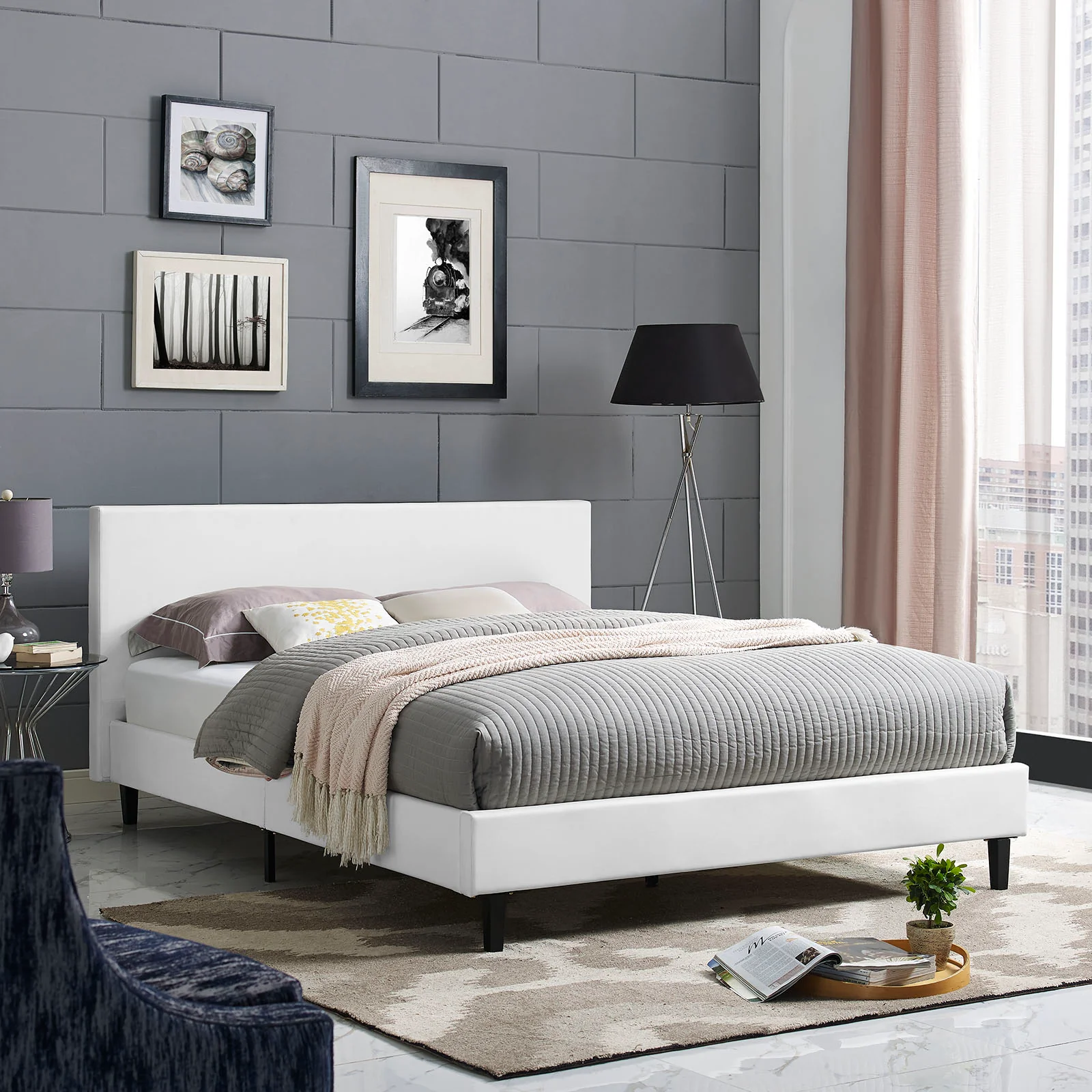 Anya Queen Vinyl Bed By Modway - MOD-5419