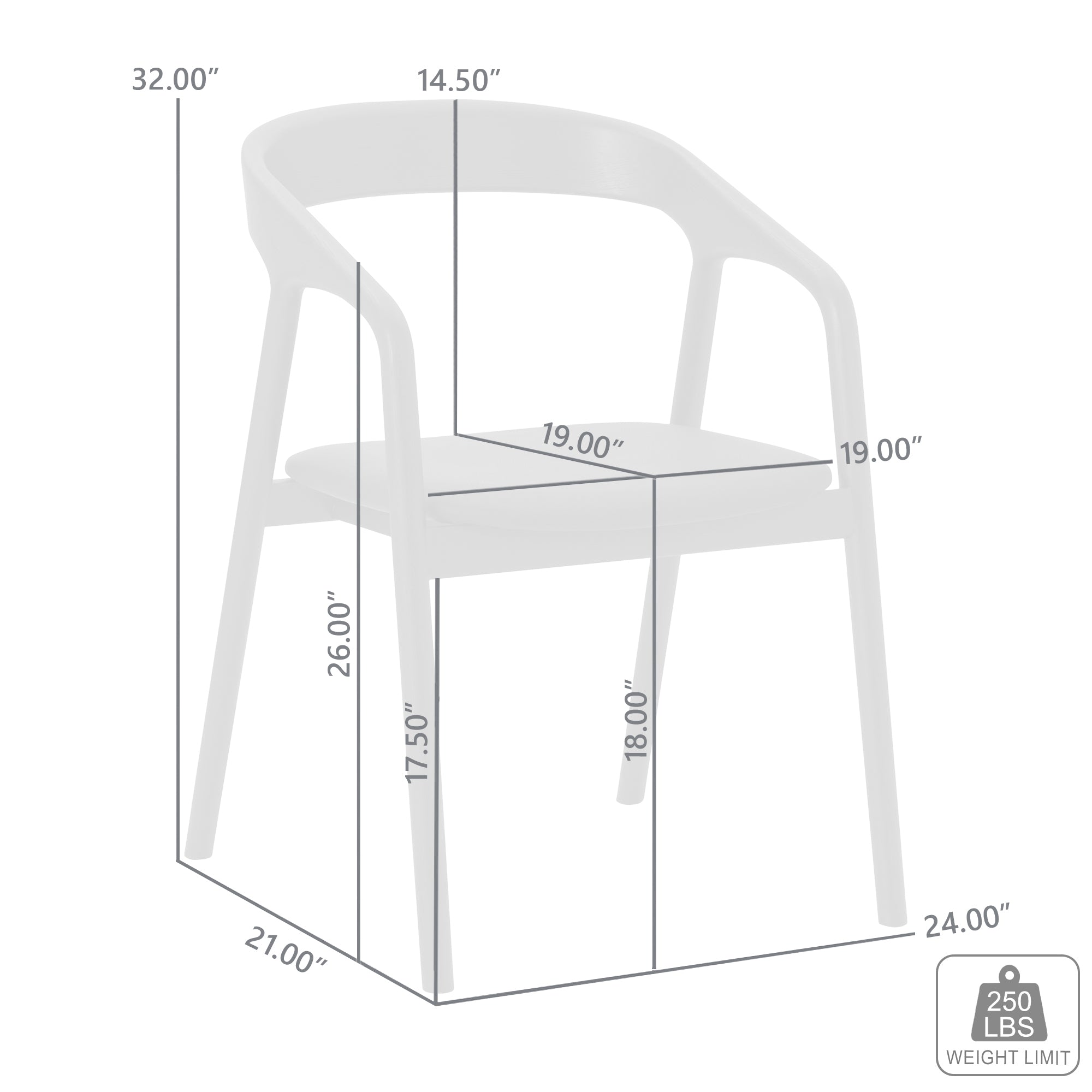 Apache Black Oak Wood and Faux Leather Dining Chair By Armen Living - Image 10