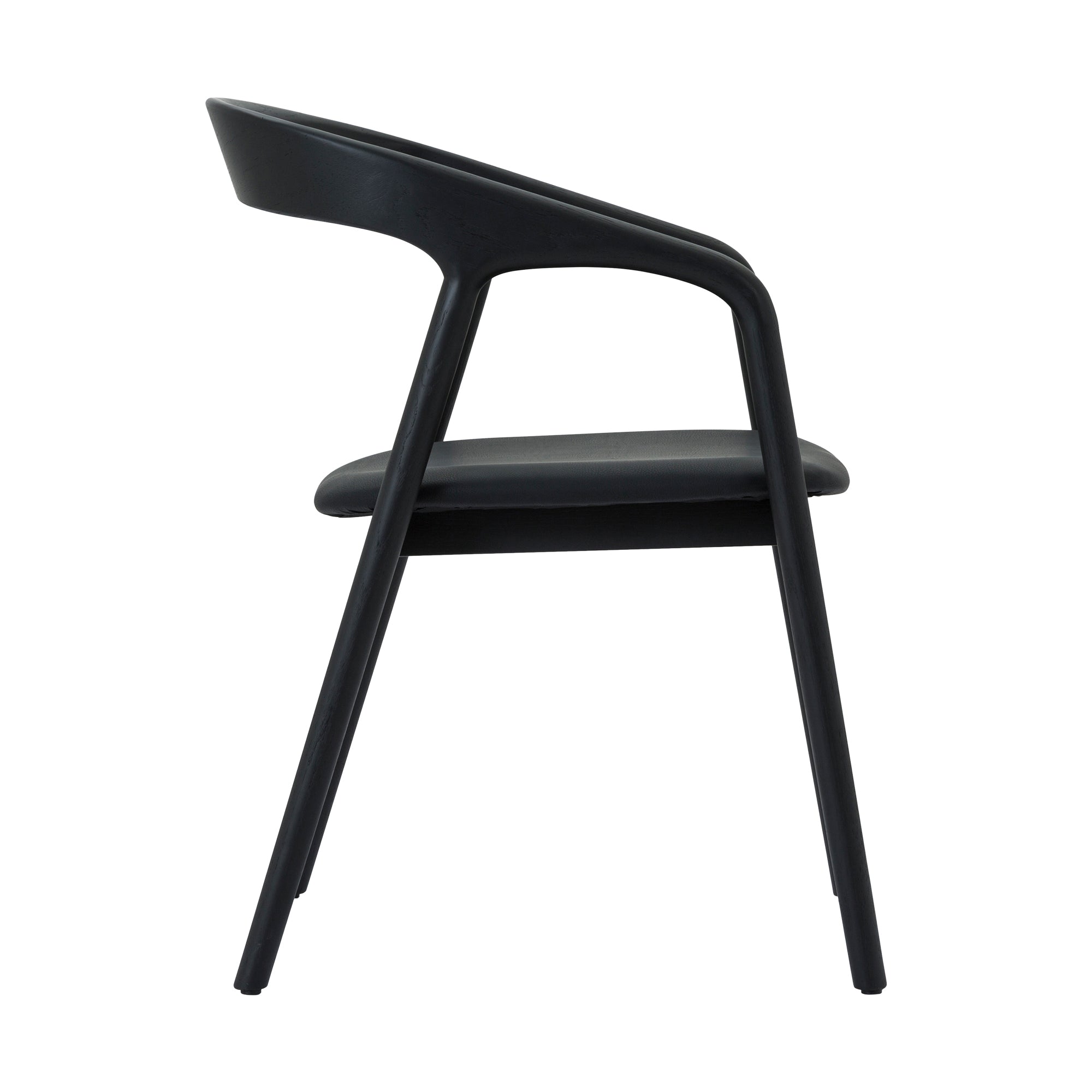 Apache Black Oak Wood and Faux Leather Dining Chair By Armen Living - Image 5