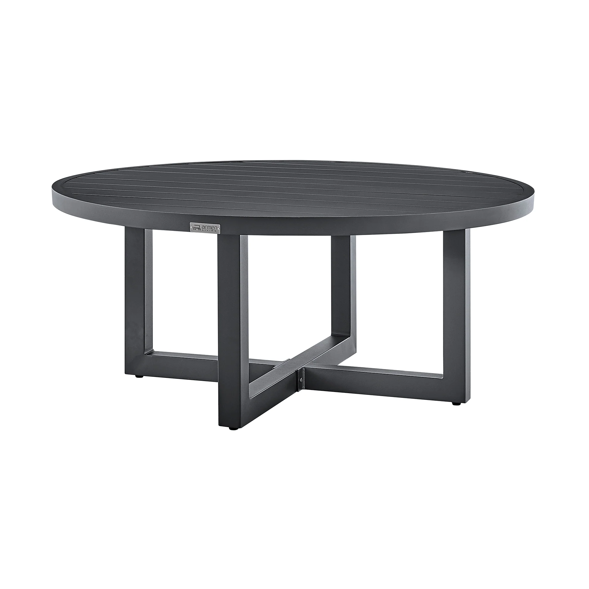 Argiope 3 Piece Patio Outdoor Swivel Seating Set in Dark Grey Aluminum with Grey Cushions By Armen Living - Image 6