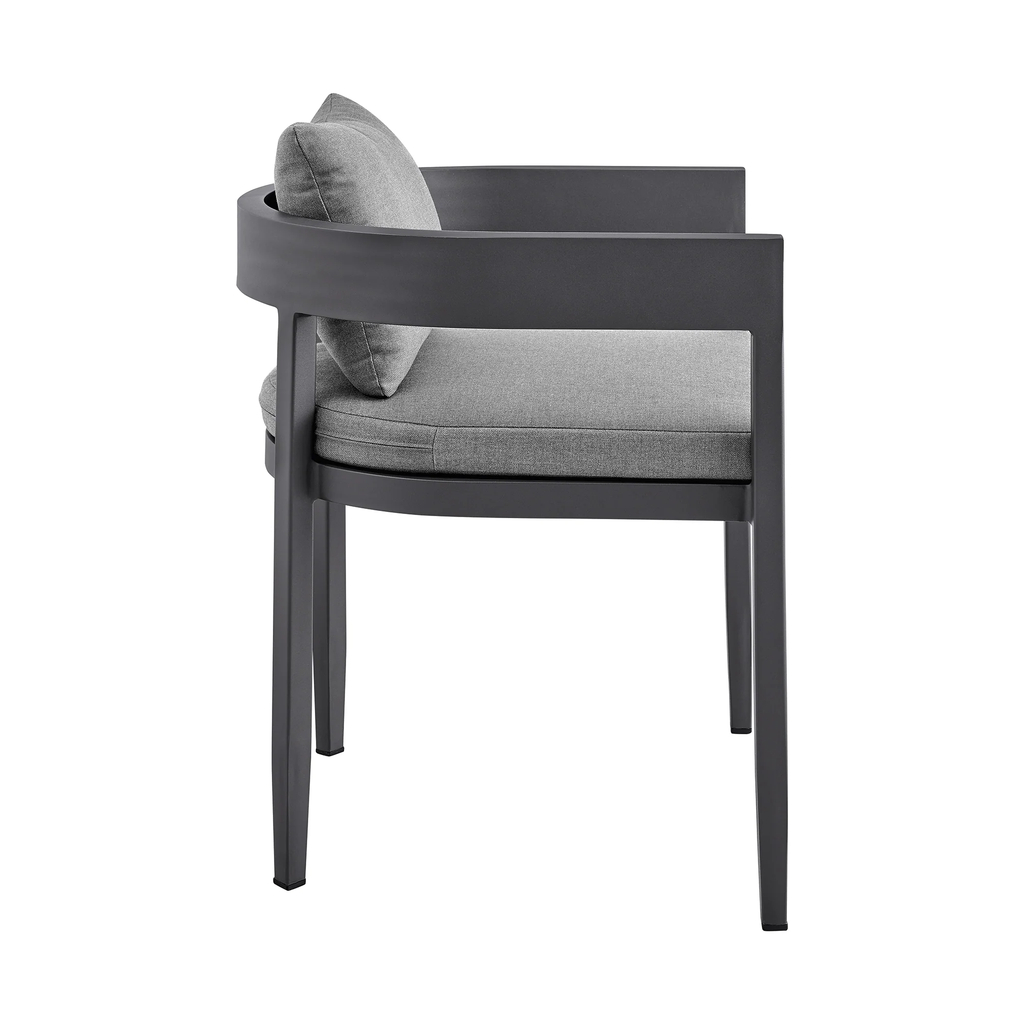 Argiope Outdoor Patio 7-Piece Dining Table Set in Aluminum with Grey Cushions By Armen Living - Image 4
