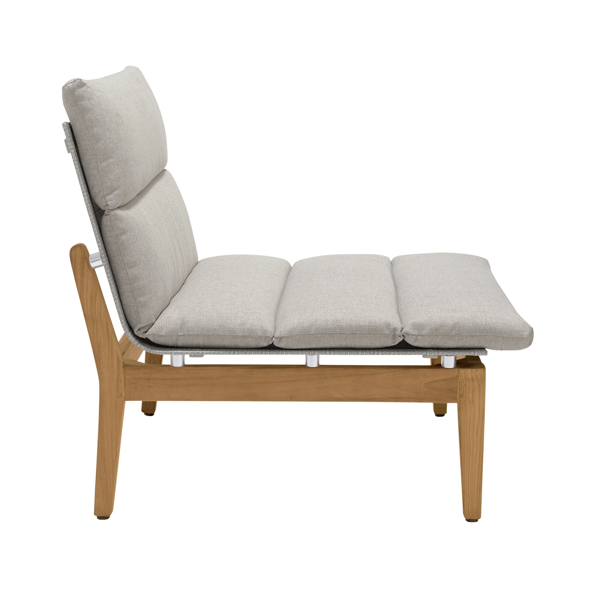 Arno Outdoor 5 Piece Teak Wood Seating Set in Beige Olefin By Armen Living - Image 5