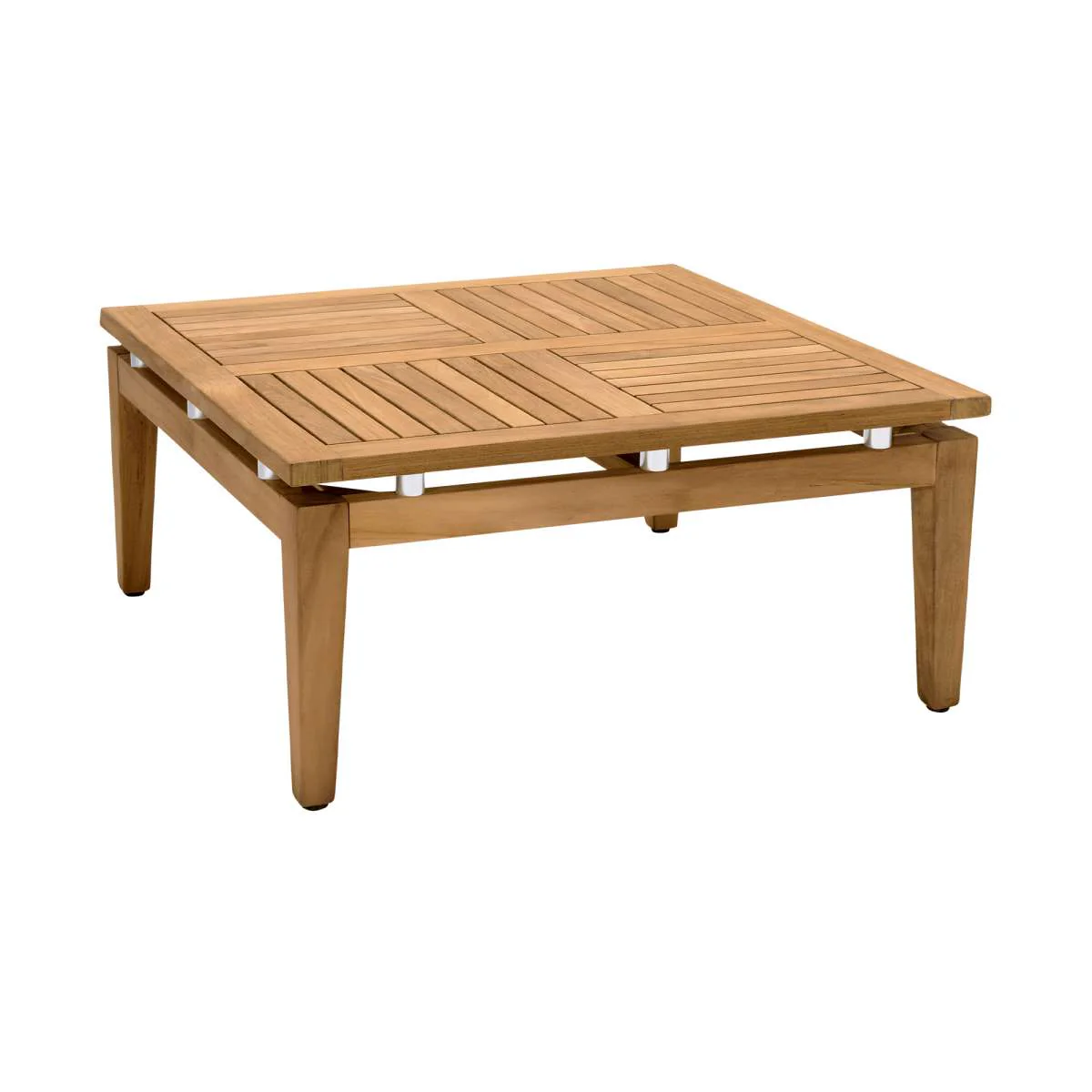 Arno Outdoor 7 Piece Teak Wood Seating Set in Beige Olefin By Armen Living - Image 9