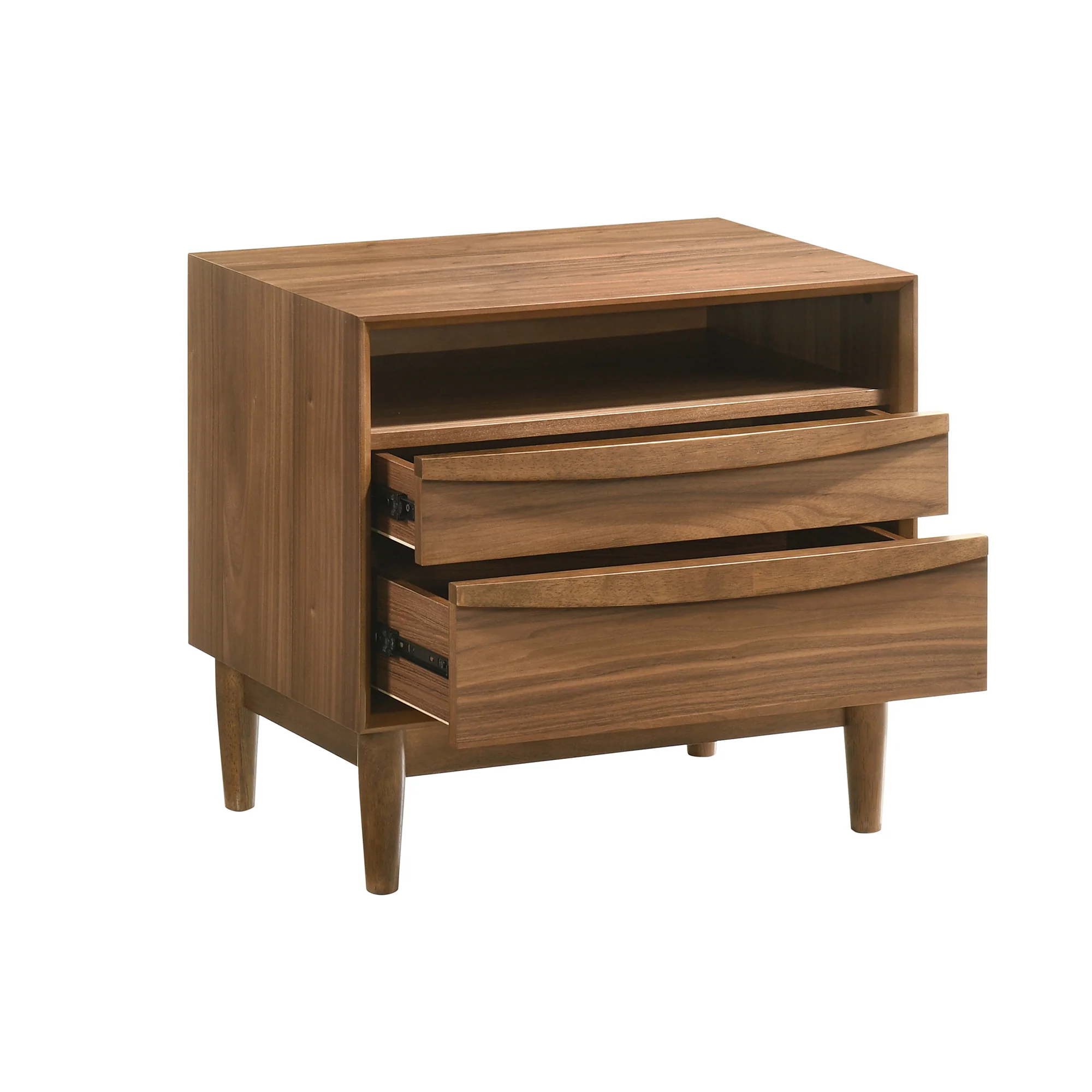 Artemio King 4 Piece Wood Bedroom Set in Walnut Finish By Armen Living - Image 7
