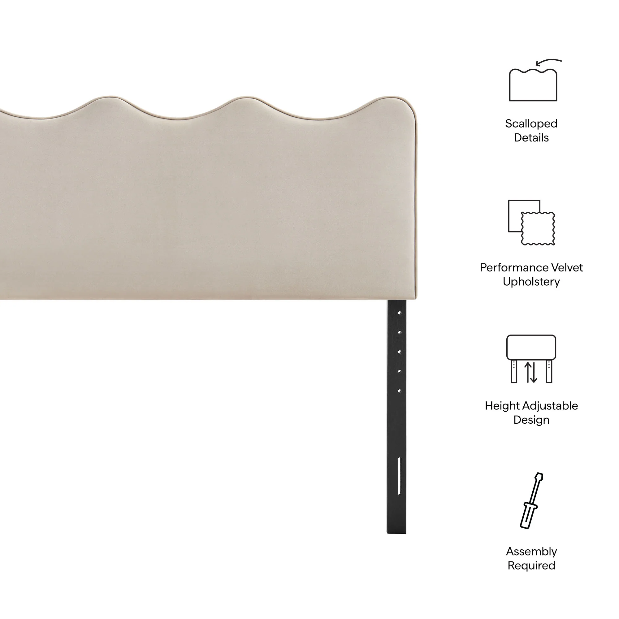 Athena Stain-Resistant Performance Velvet Queen Size Headboard by Modway - Image 15