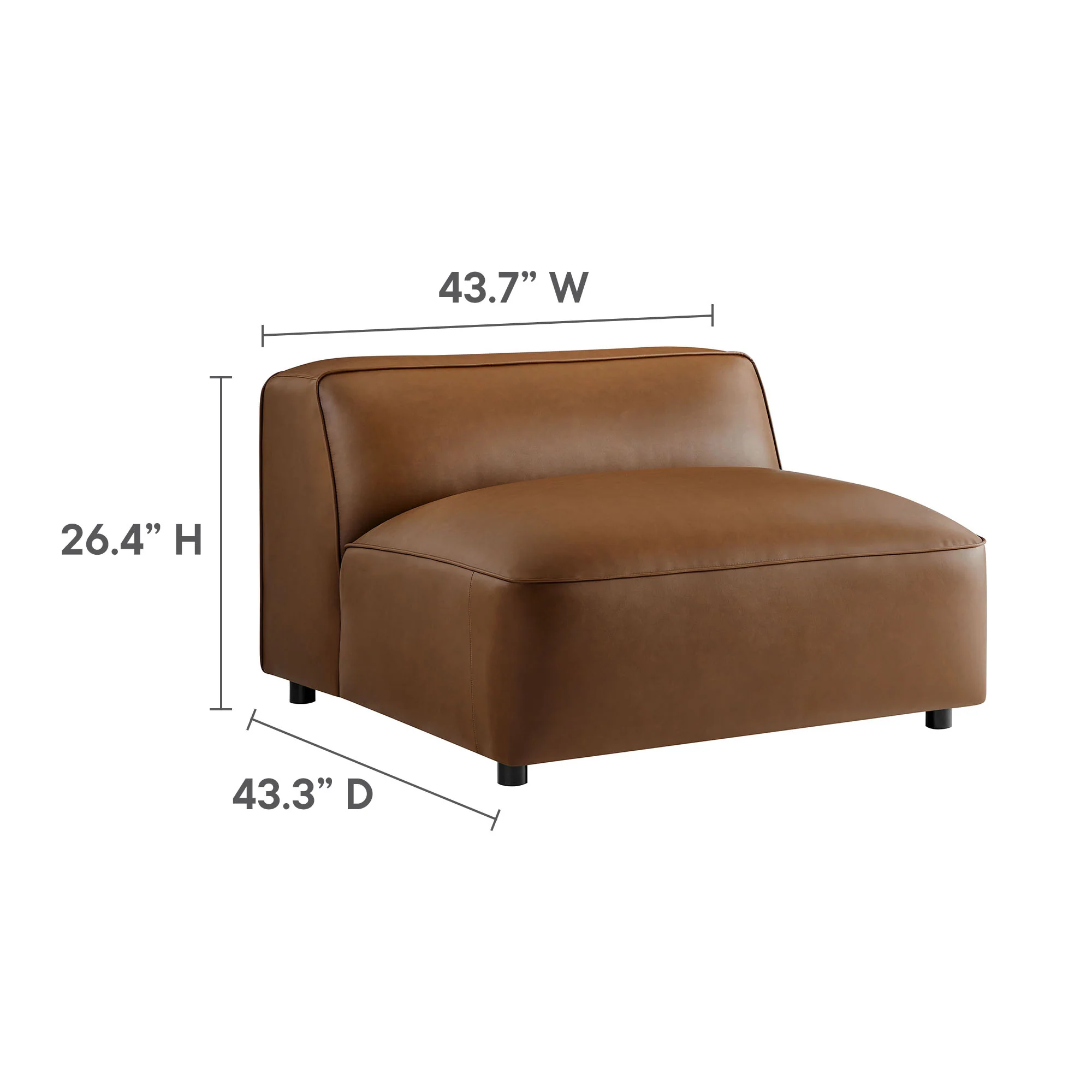 Auren 4-Piece Vegan Leather Modular Sofa Set by Modway - Image 16