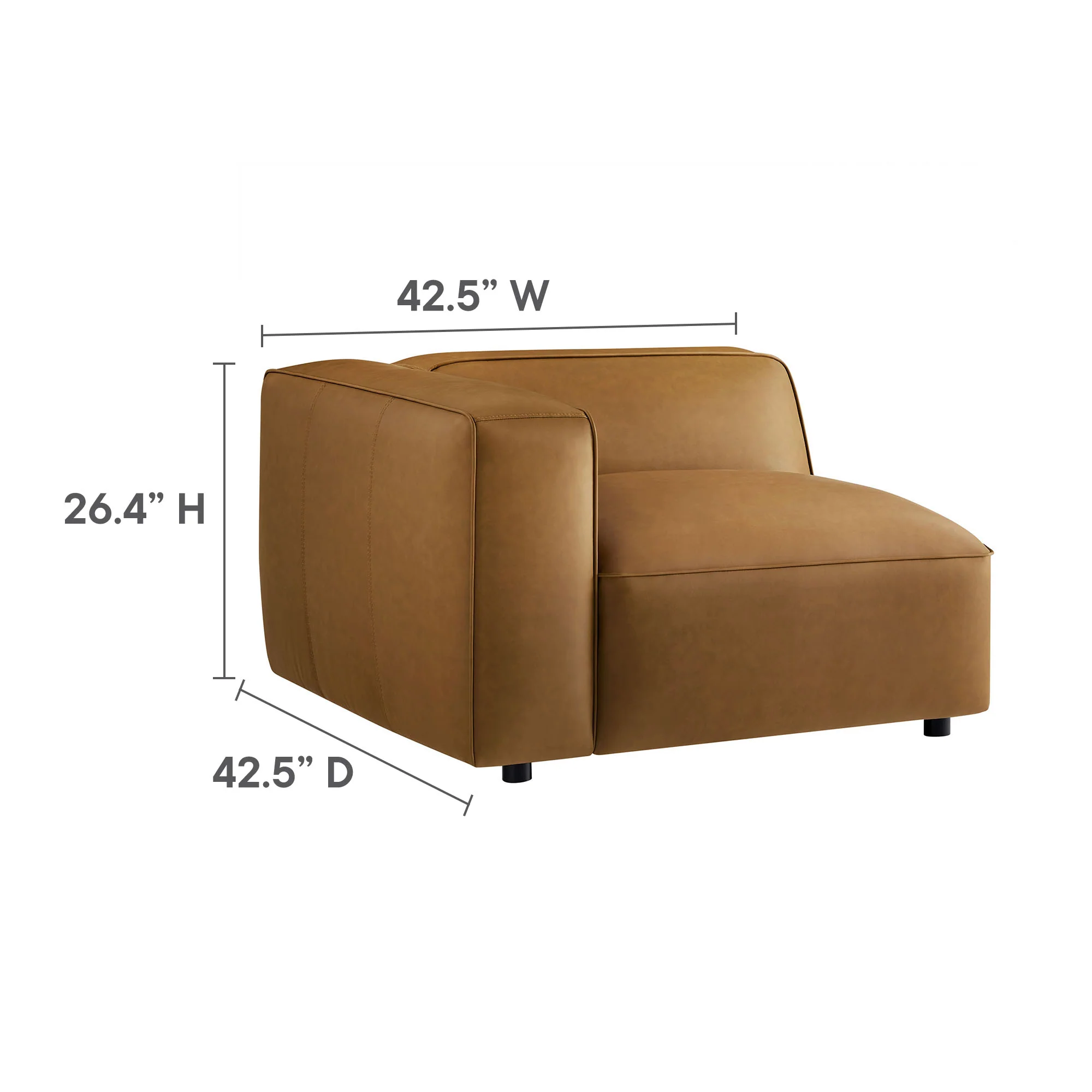 Auren 4-Piece Vegan Leather Modular Sofa Set by Modway - Image 6