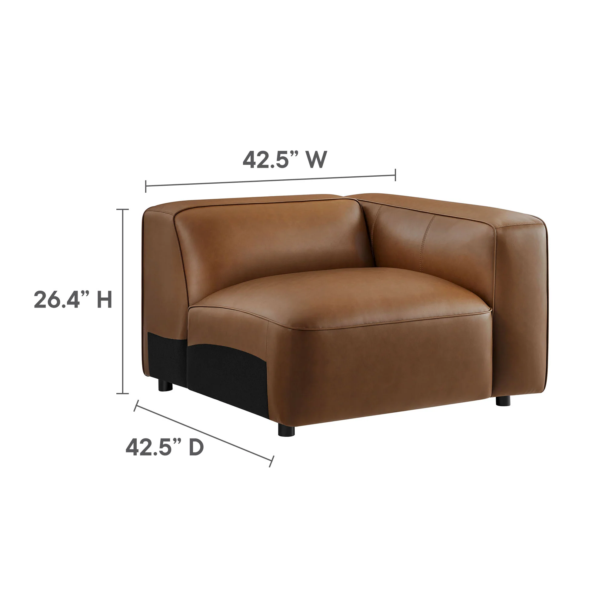 Auren 5-Piece Upholstered Vegan Leather Modular L-Shaped Sofa by Modway - Image 18