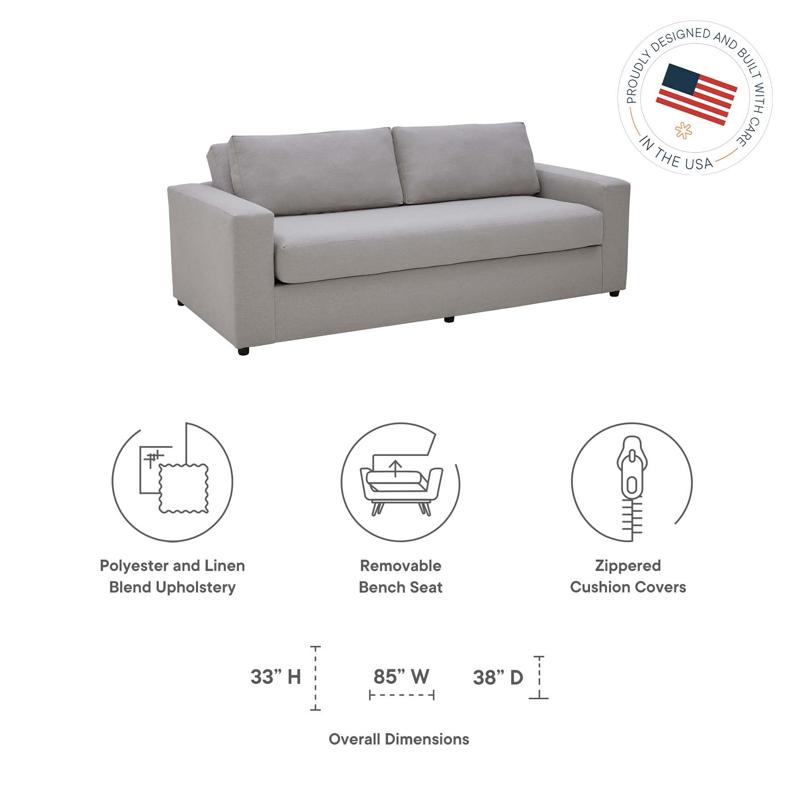 Avendale Linen Blend Sofa By Modway - EEI-6186 - Image 7