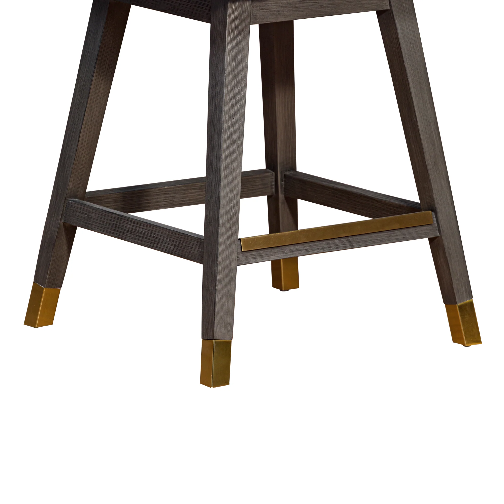 Basila Swivel Counter Stool in Grey Oak Wood Finish with Pearl Fabric By Armen Living - Image 8