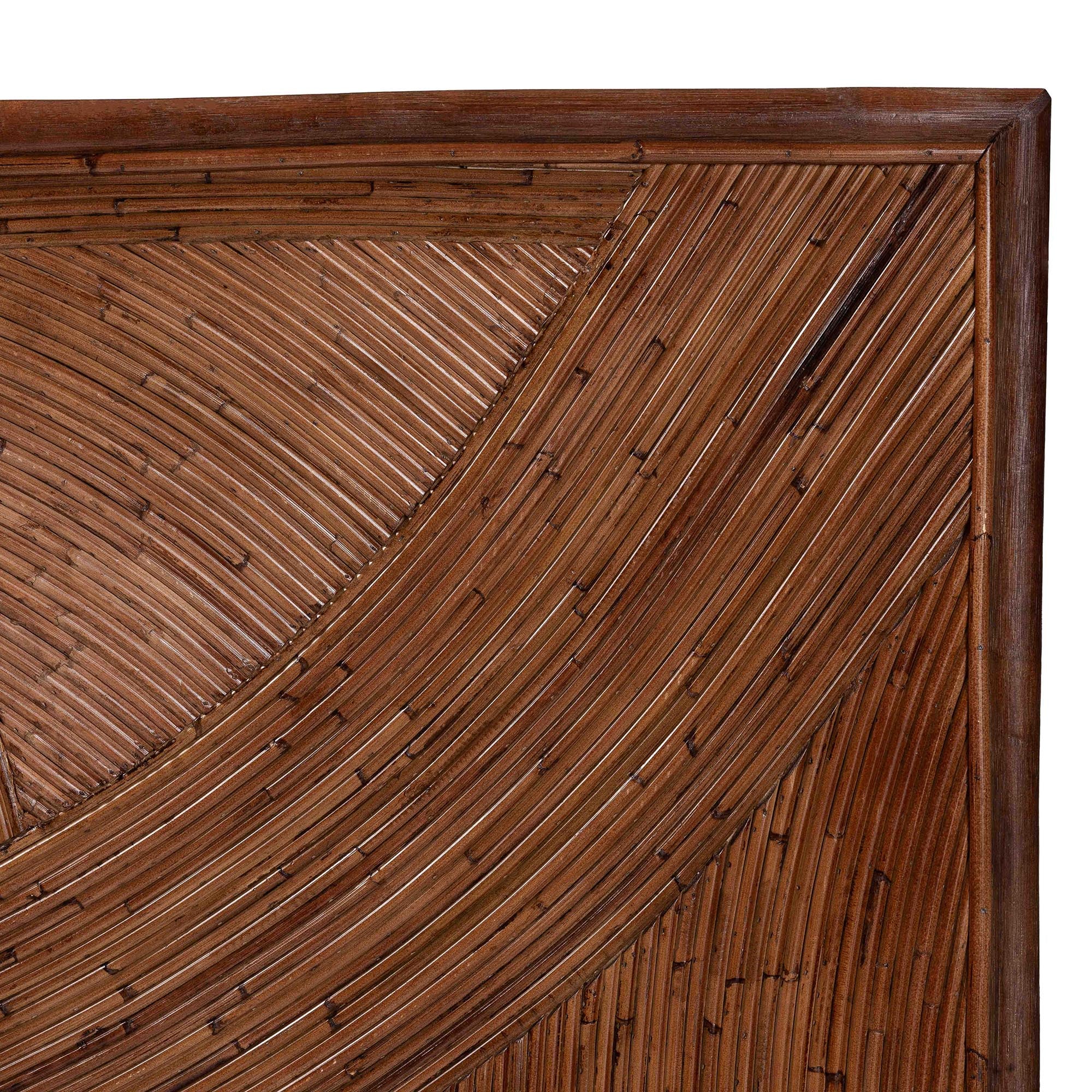 Baxton Studio bali & pari Elettra Bohemian Dark Brown Rattan King Size Standalone Headboard - Image 6