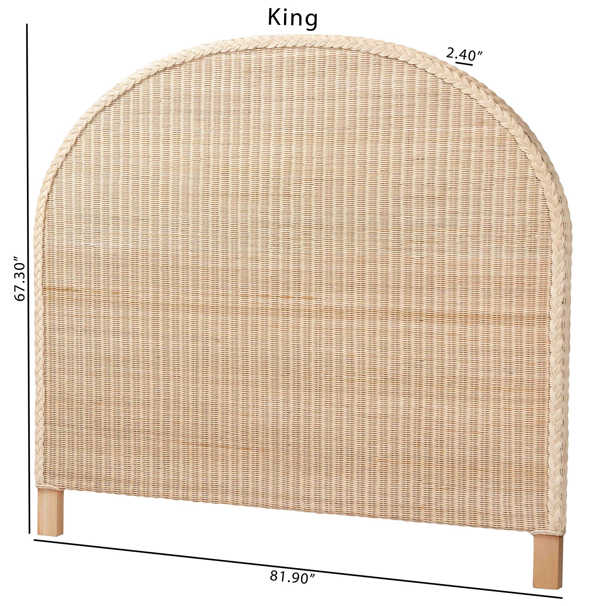 Baxton Studio bali & pari Lanica Japandi Sun Bleached Rattan King Size Standalone Headboard - Image 2