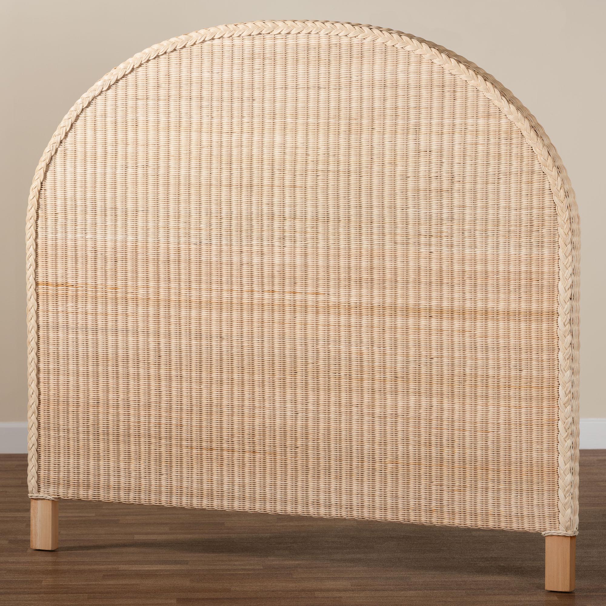 Baxton Studio bali & pari Lanica Japandi Sun Bleached Rattan King Size Standalone Headboard - Image 7
