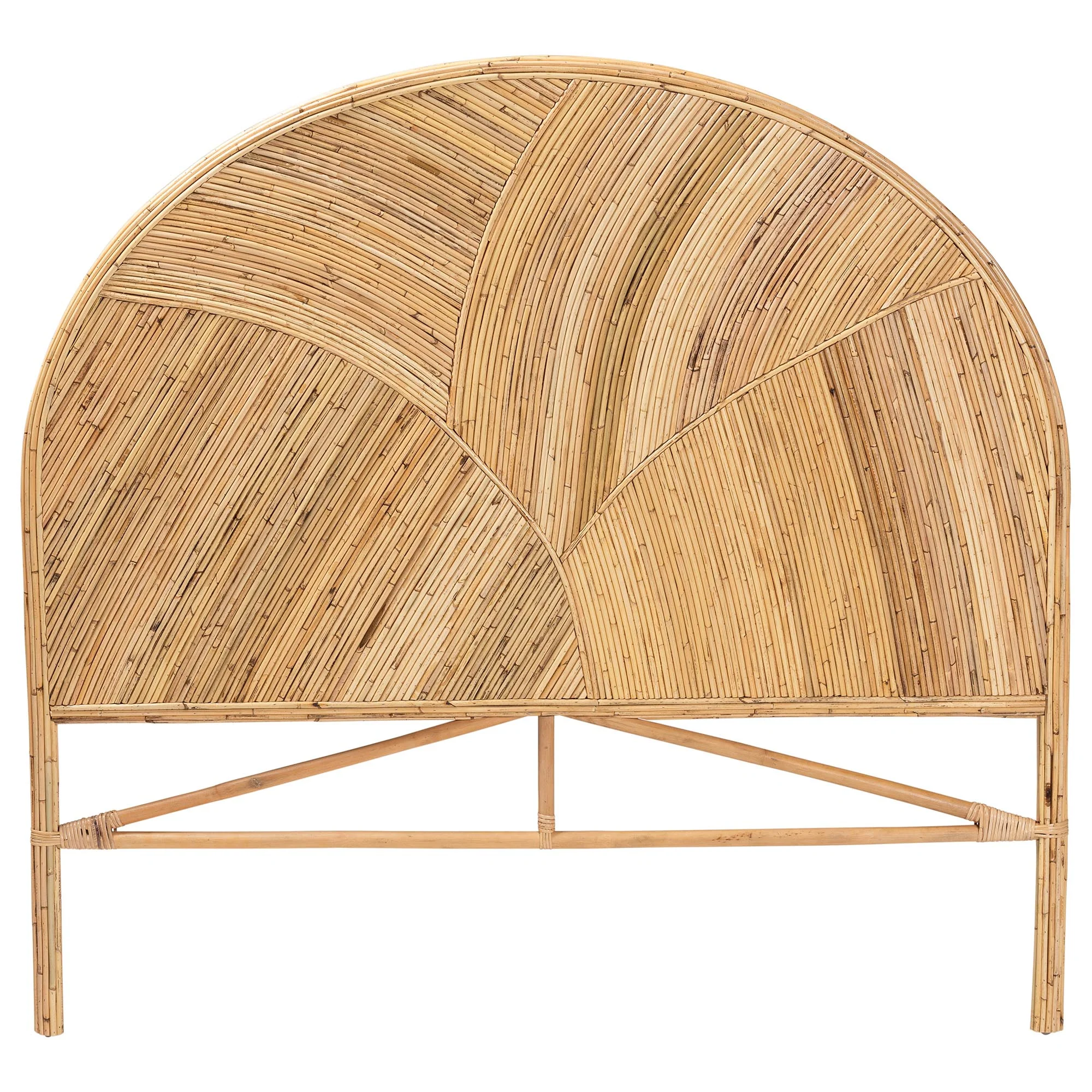 Baxton Studio bali & pari Seana Bohemian Honey Rattan Queen Size Standalone Headboard - Image 5