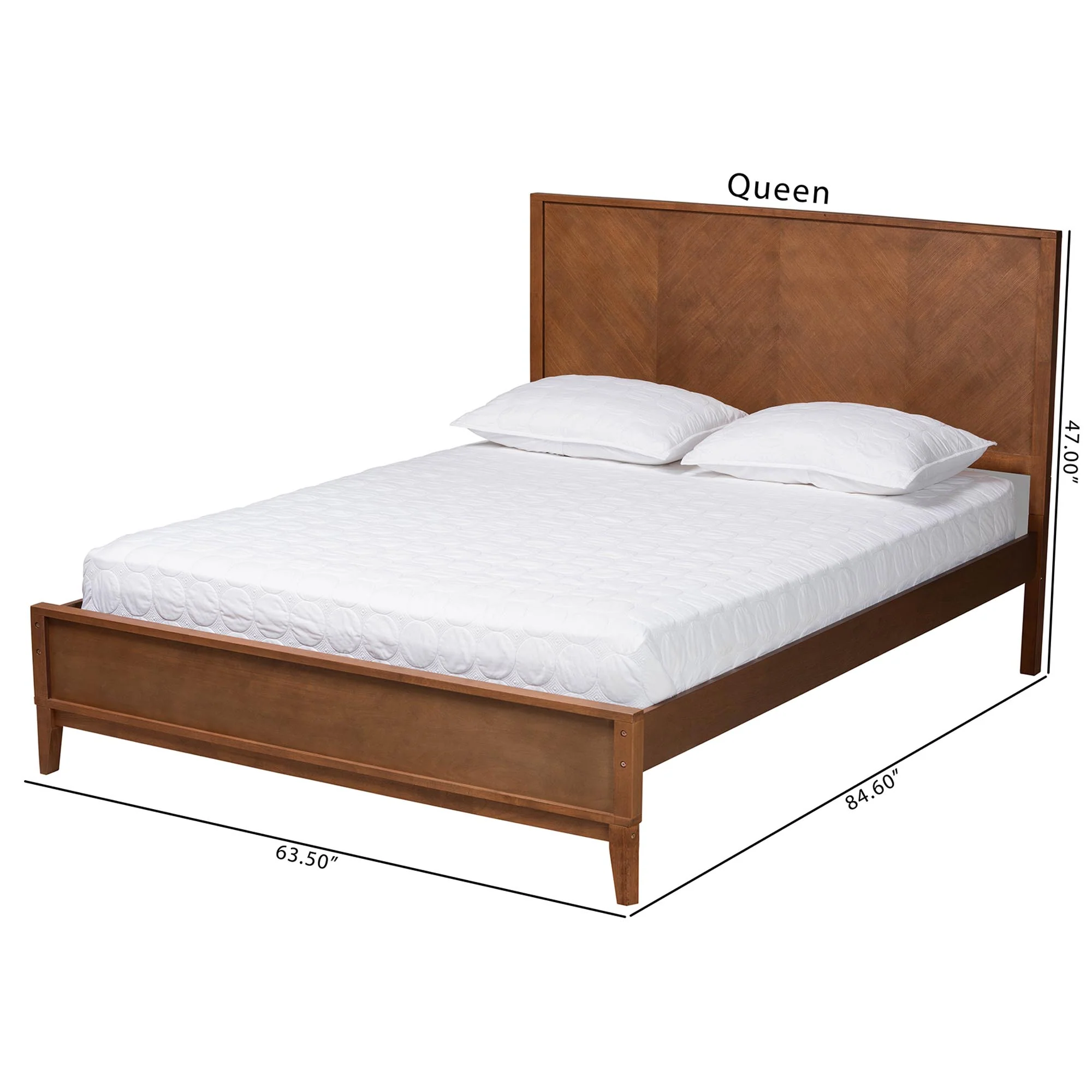 Baxton Studio Carver Classic Transitional Ash Walnut Finished Wood Queen Size Platform Bed - Image 8