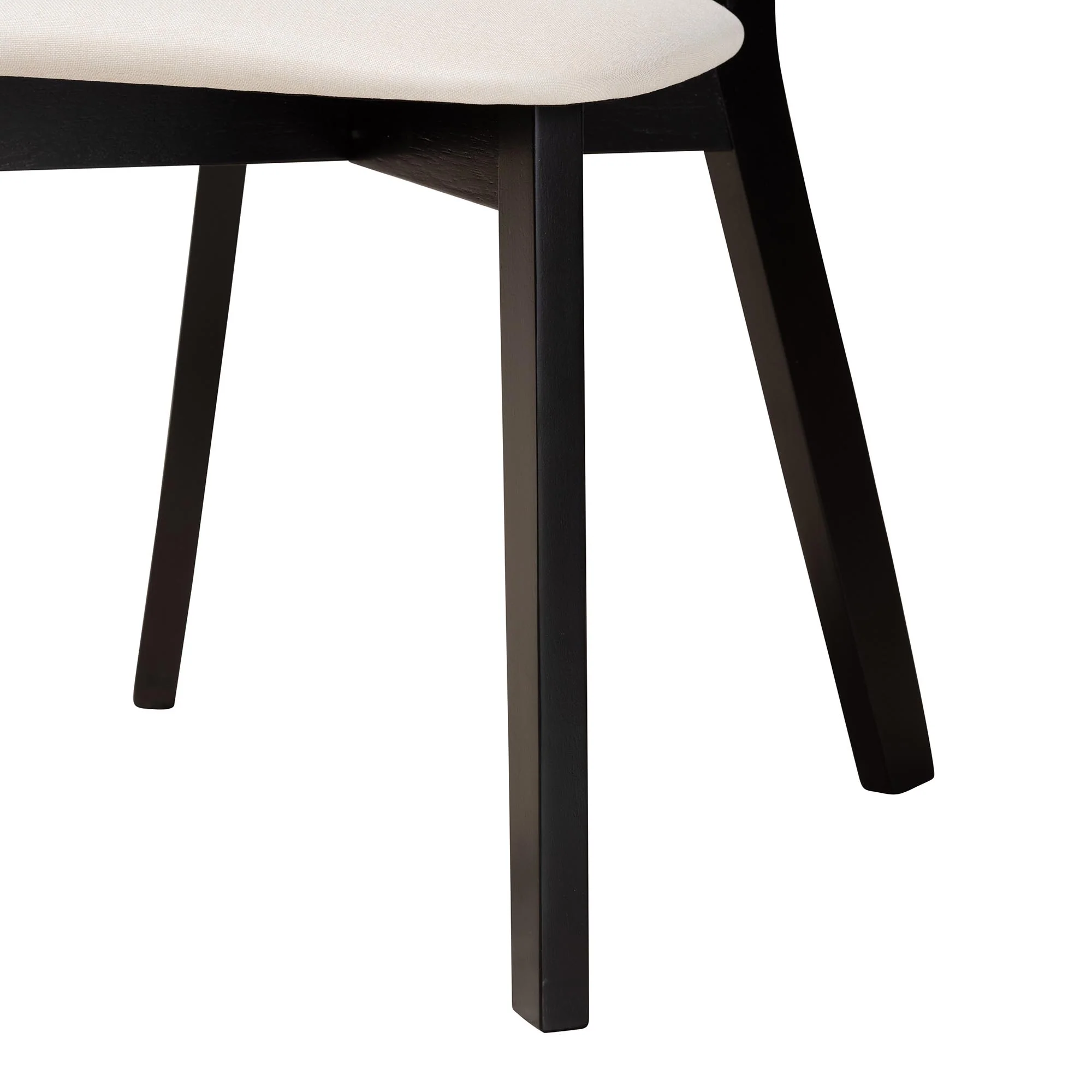 Baxton Studio Dannell Mid-Century Modern Cream Fabric and Black Finished Wood 7-Piece Dining Set - Image 7