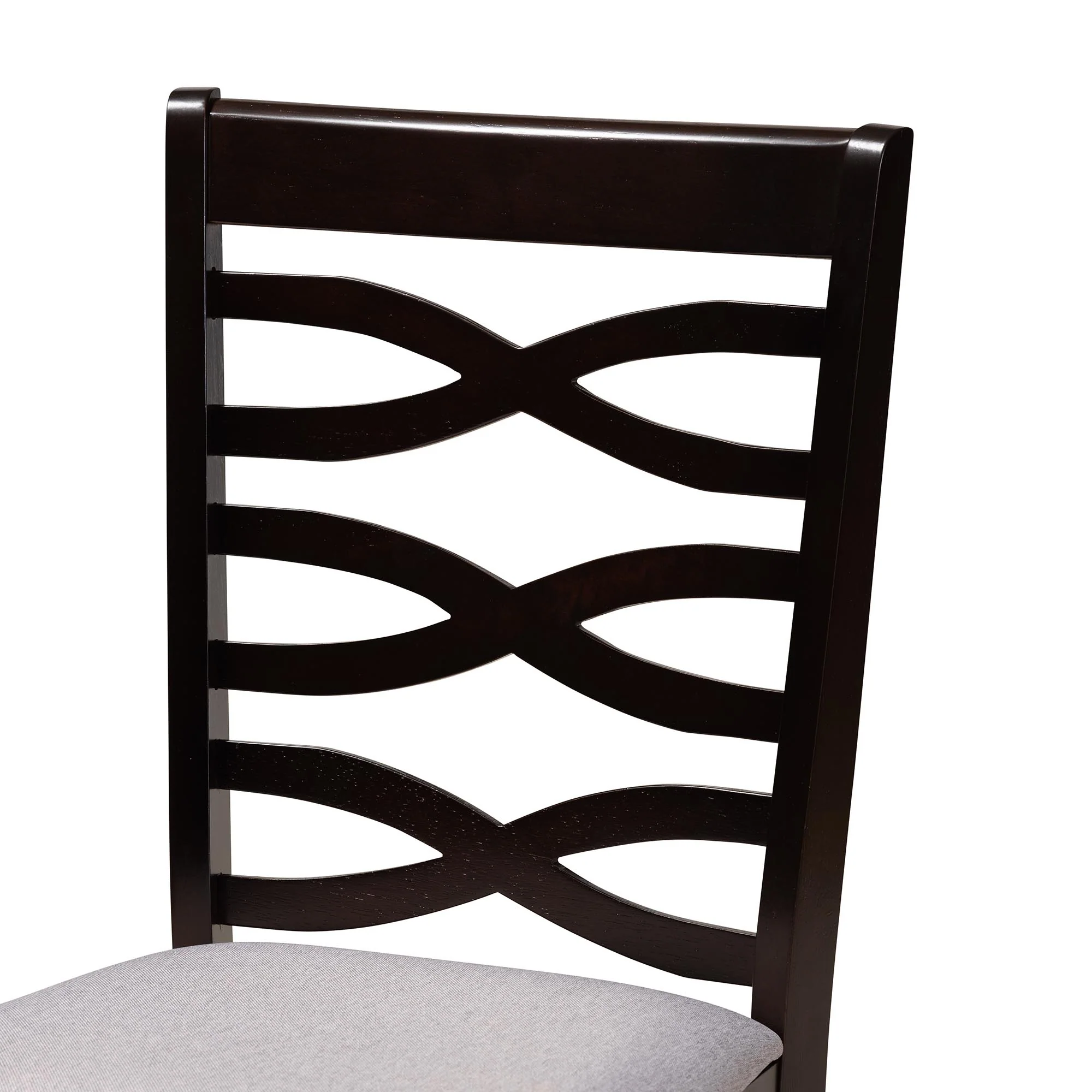 Baxton Studio Darina Modern Grey Fabric and Dark Brown Finished Wood 5-Piece Dining Set - Image 8