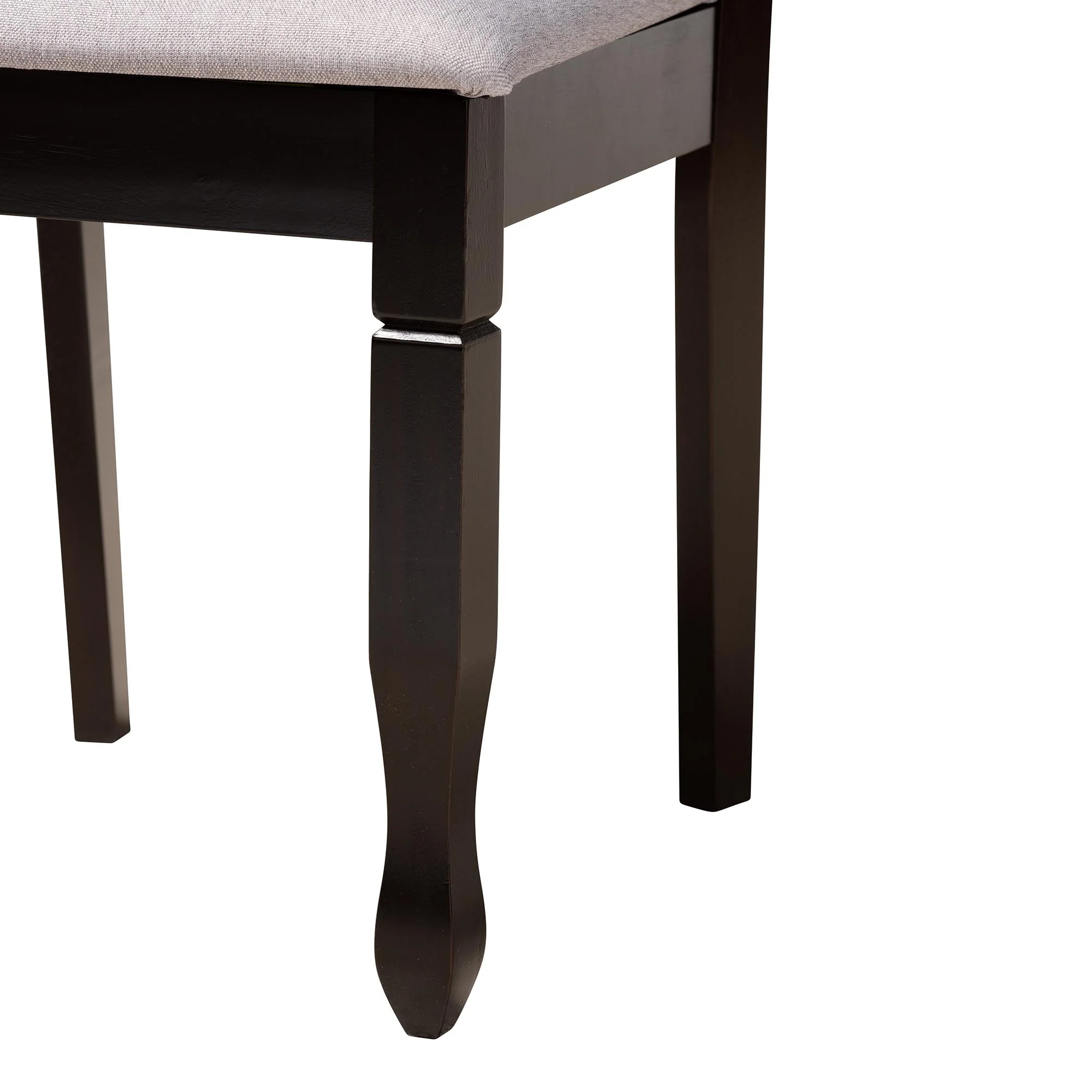 Baxton Studio Darina Modern Grey Fabric and Dark Brown Finished Wood 5-Piece Dining Set - Image 9