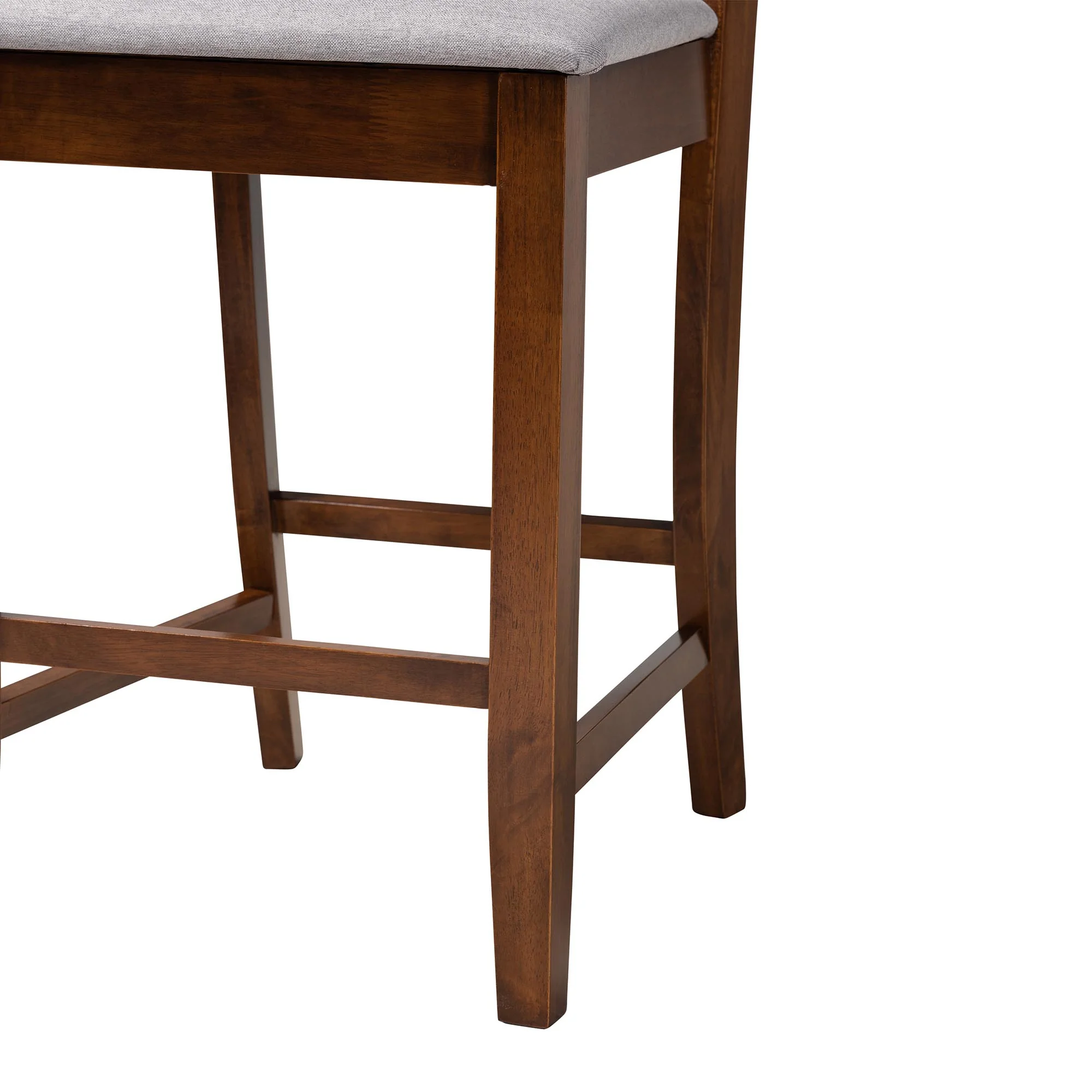 Baxton Studio Deanna Modern Beige Fabric and Dark Brown Finished Wood 2-Piece Counter Stool Set - Image 24