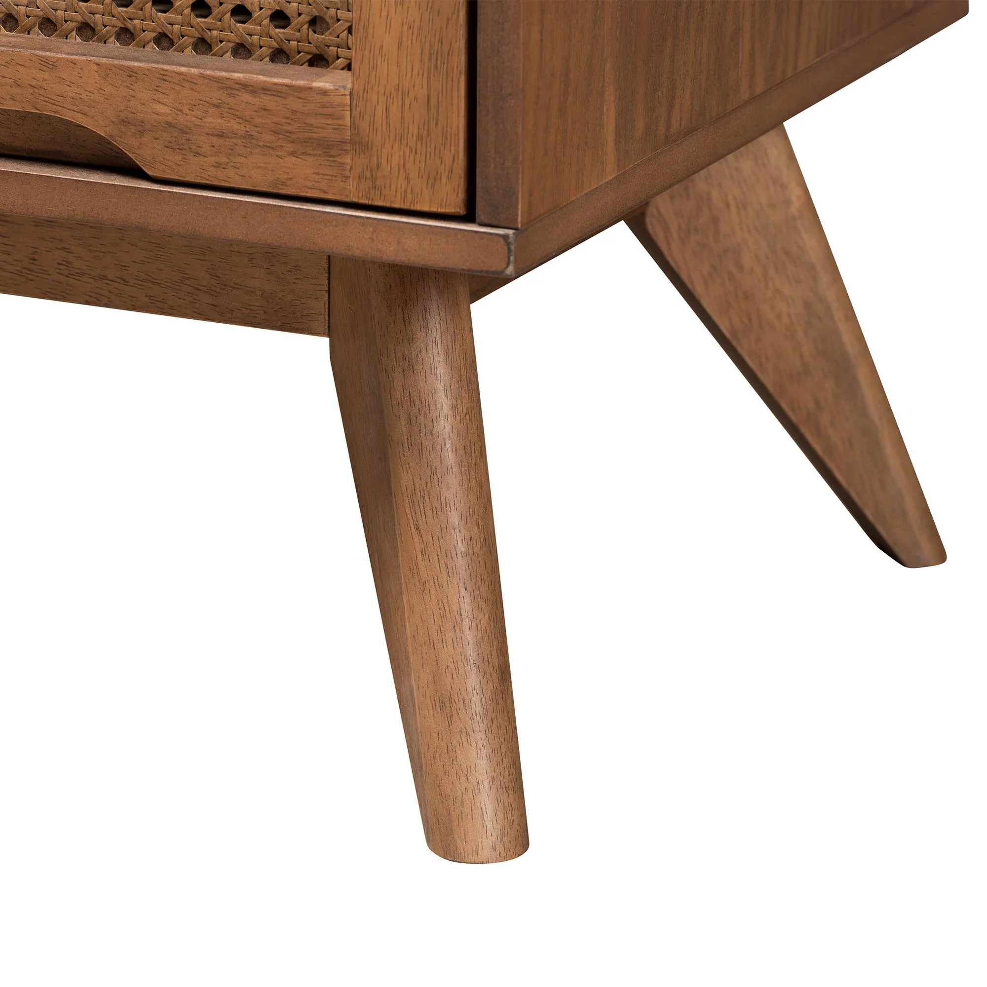 Baxton Studio Demeter Mid-Century Modern Walnut Brown Finished Wood Full Size 5-Piece Bedroom Set - Image 11