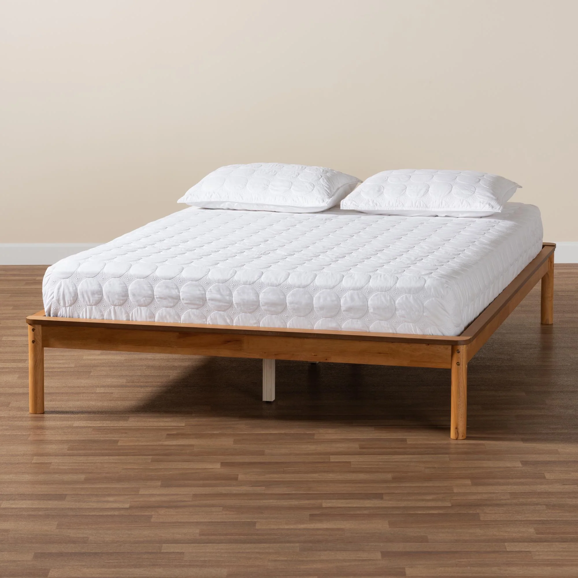 Baxton Studio Efren Mid-Century Modern Honey Oak Finished Wood Full Size Bed Frame - Image 7