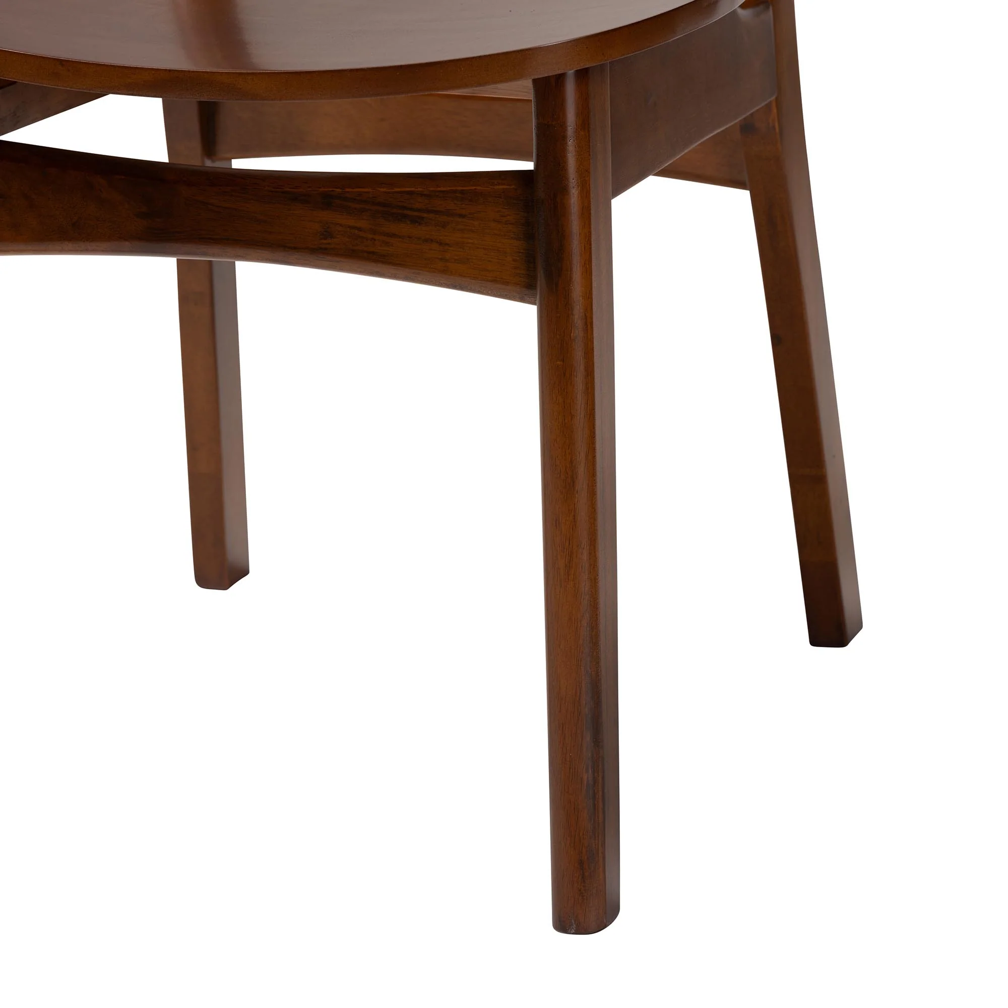 Baxton Studio Giuliana Mid-Century Modern Walnut Brown Finished Wood and Woven Rattan 5-Piece Dining Set - Image 7