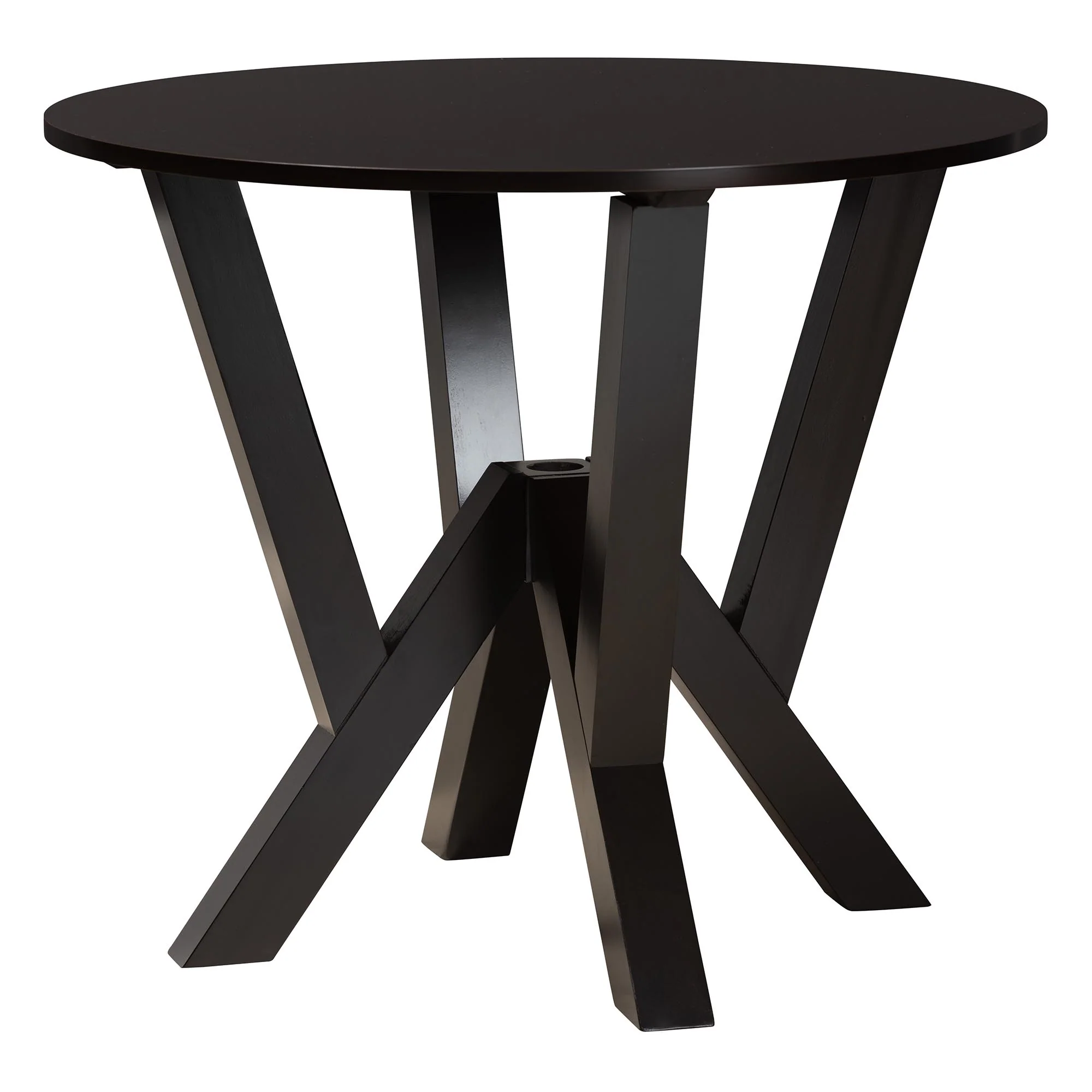 Baxton Studio Irene Modern Sand Fabric and Dark Brown Finished Wood 5-Piece Dining Set - Image 6