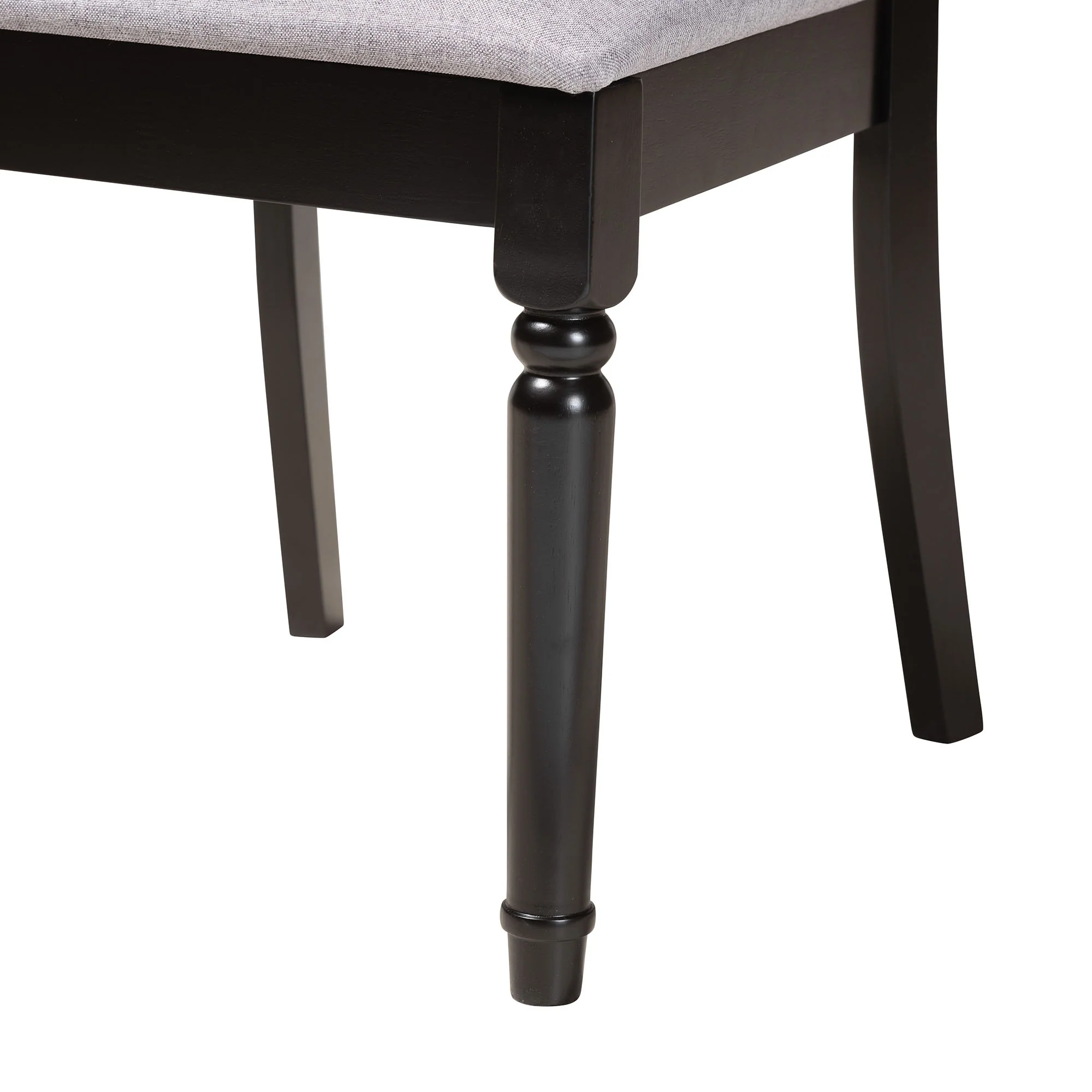 Baxton Studio Jessie Modern Grey Fabric and Dark Brown Finished Wood 5-Piece Dining Set - Image 9
