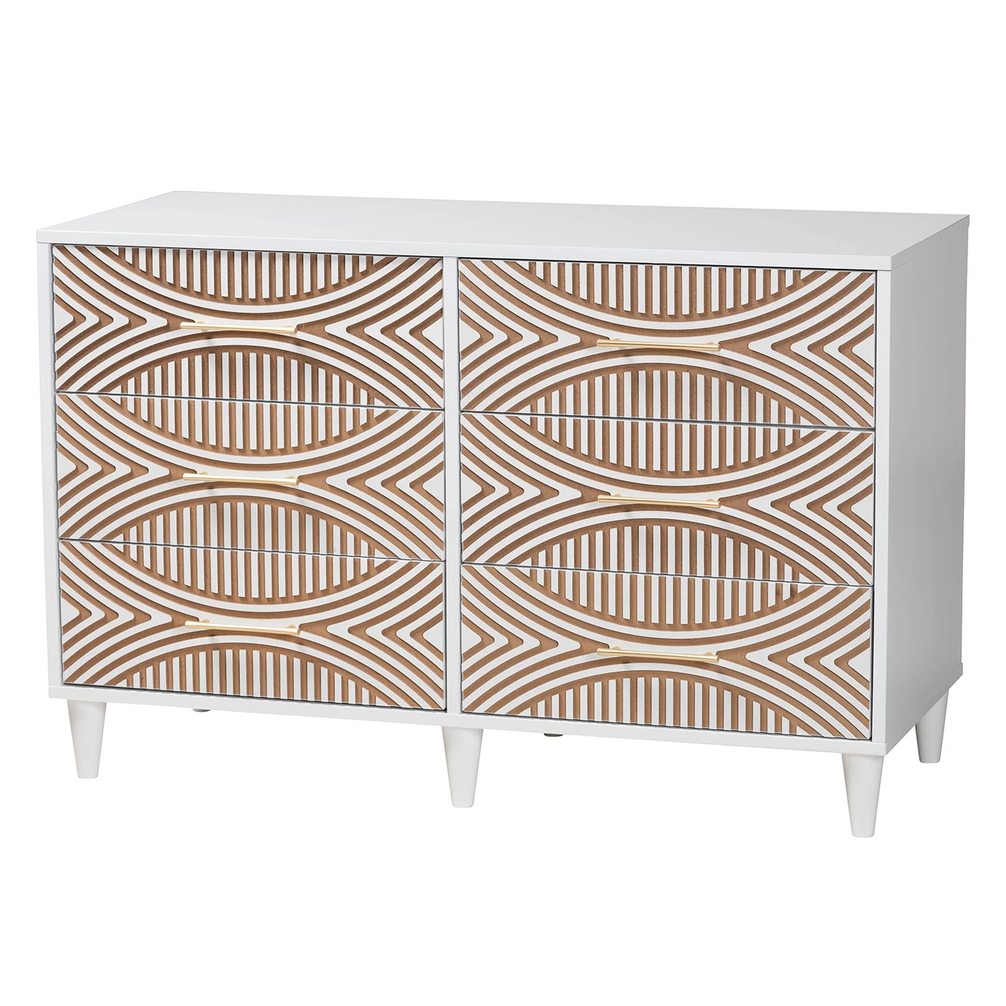 Baxton Studio Louetta Carved Contrasting 3-Piece Bedroom Set - Image 9