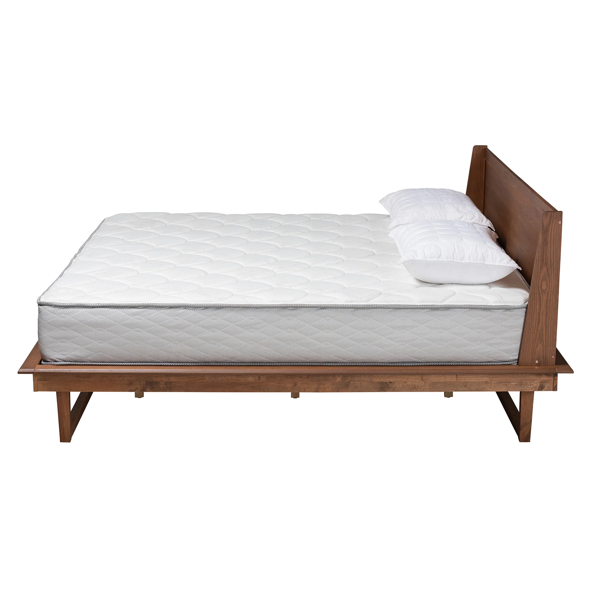 Baxton Studio Macayle Mid-Century Modern Ash Walnut Finished Wood King Size Platform Bed - Image 6