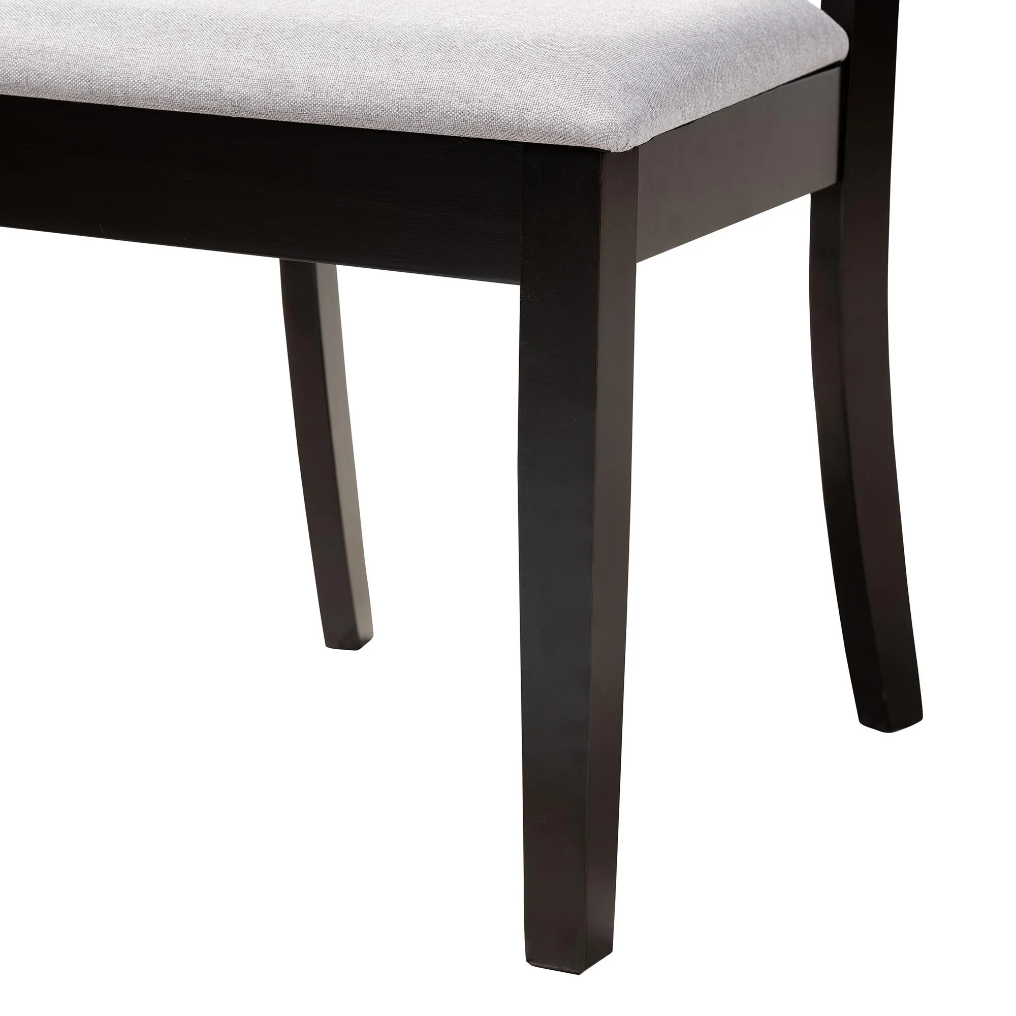 Baxton Studio Mari Modern Grey Fabric and Dark Brown Finished Wood 5-Piece Dining Set - Image 7